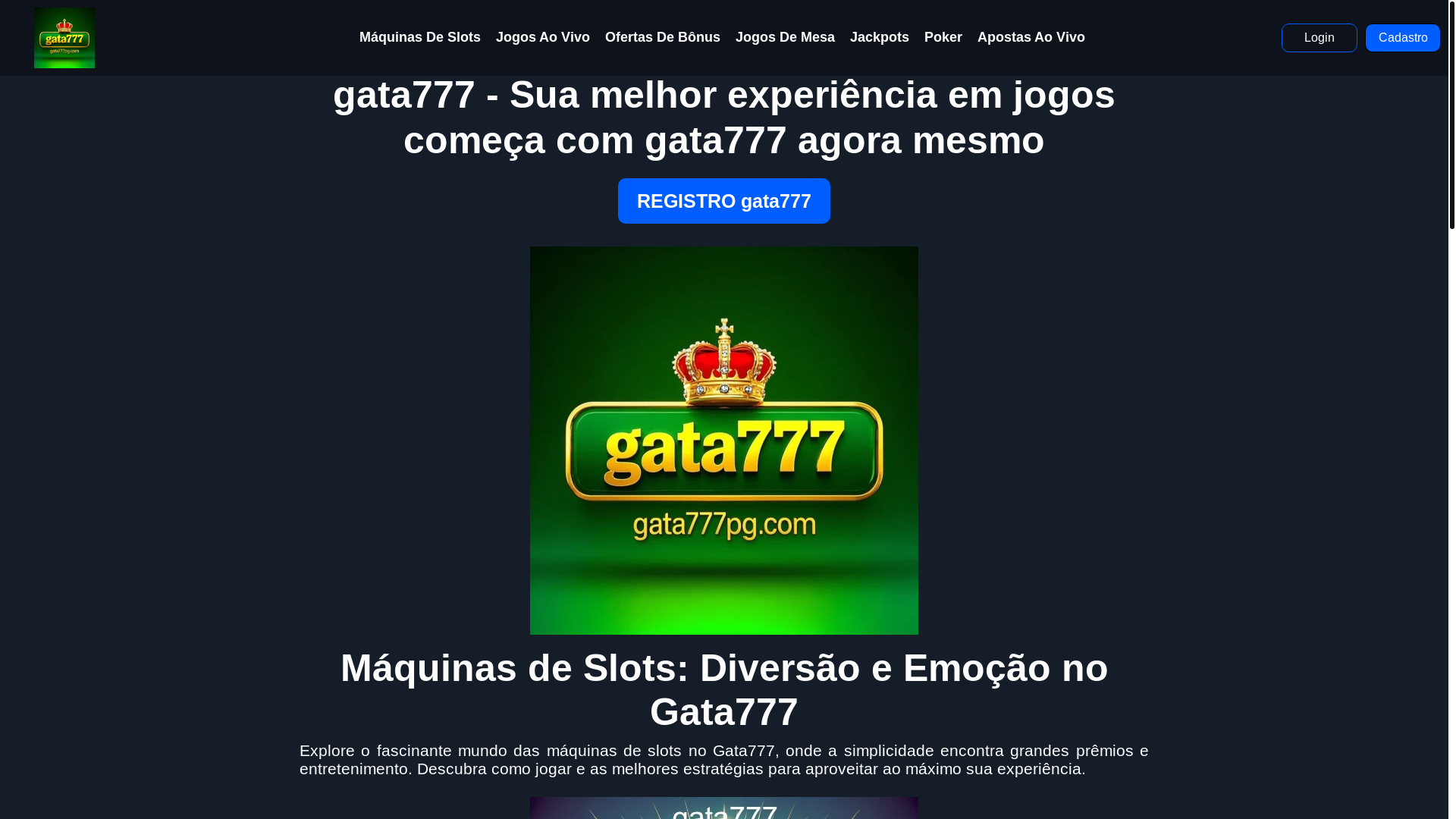 website screenshot of https://gata777pg.com/