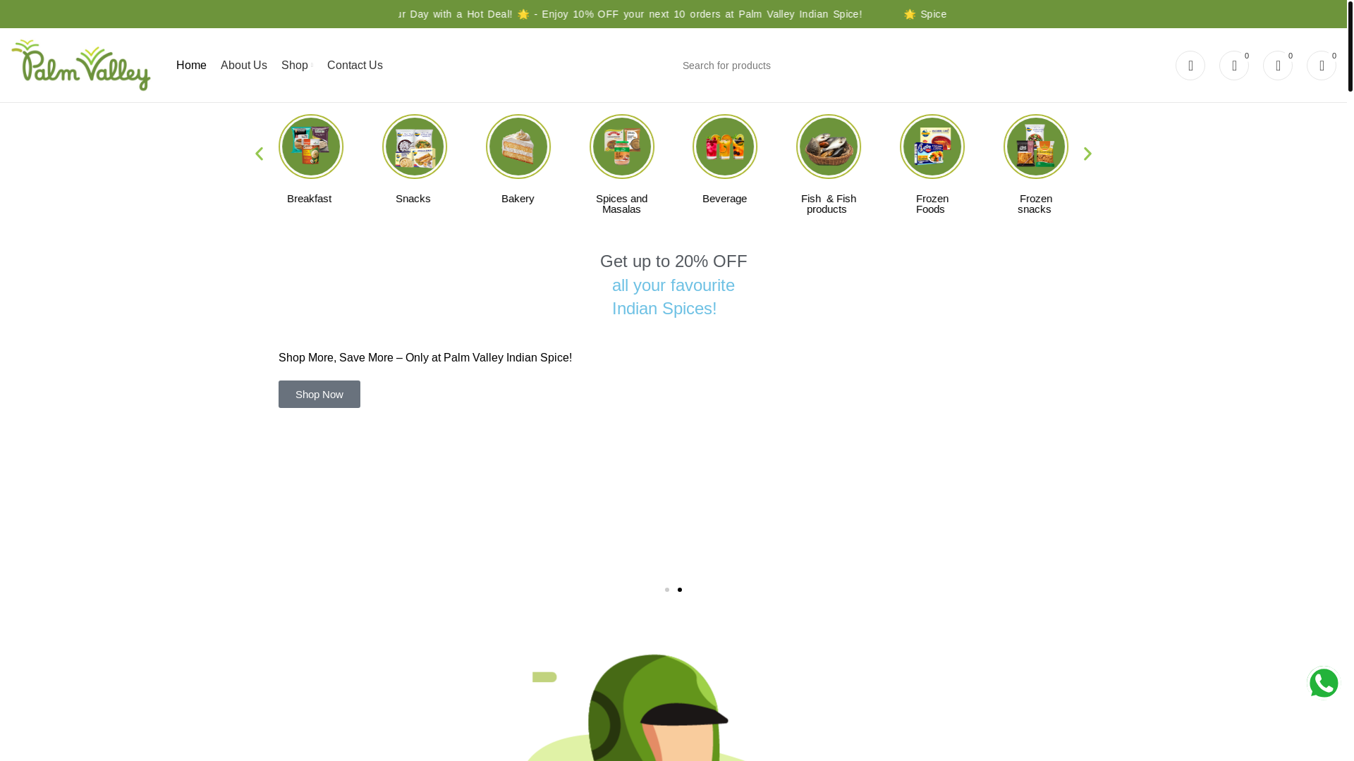website screenshot of https://shoppalmvalley.com/