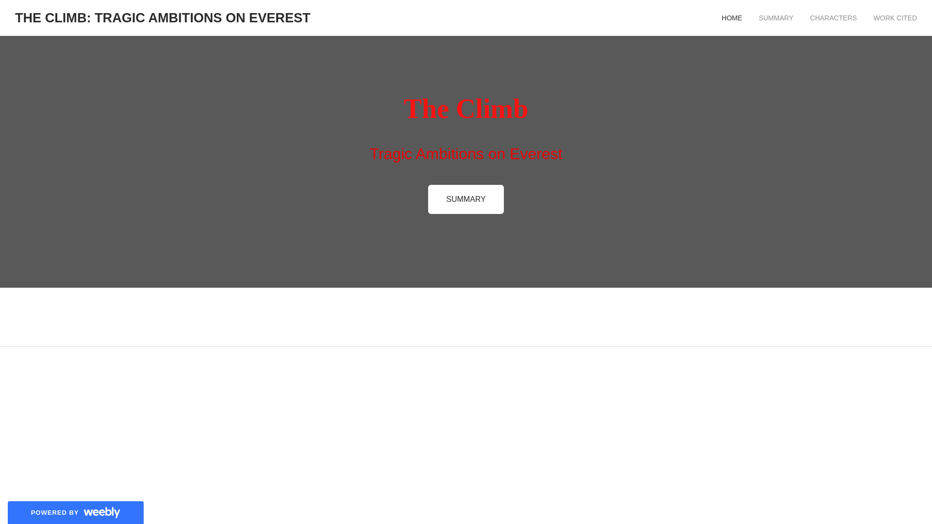 website screenshot of https://theclimbdetectivefile.weebly.com/