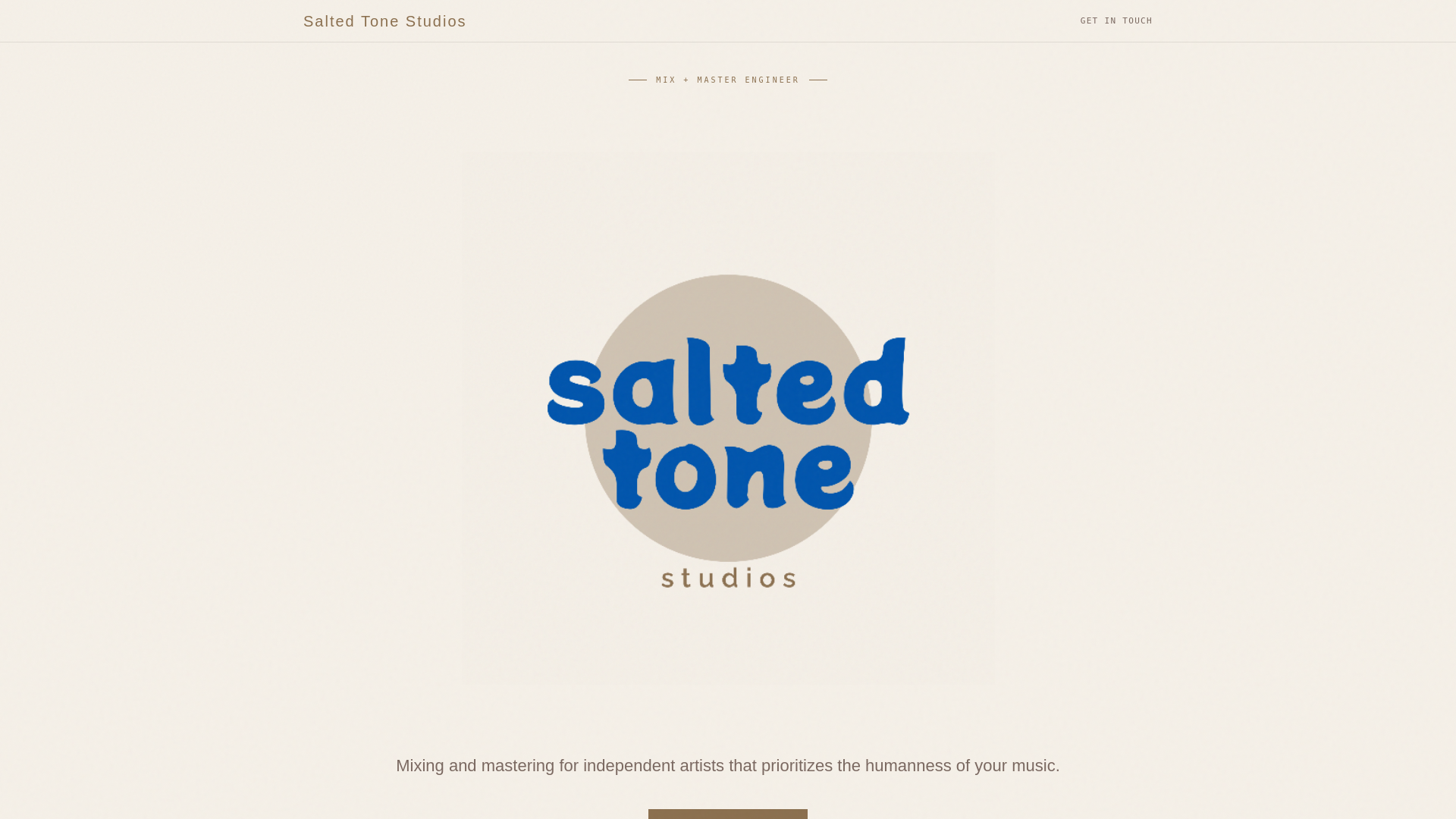website screenshot of https://saltedtonestudios.com