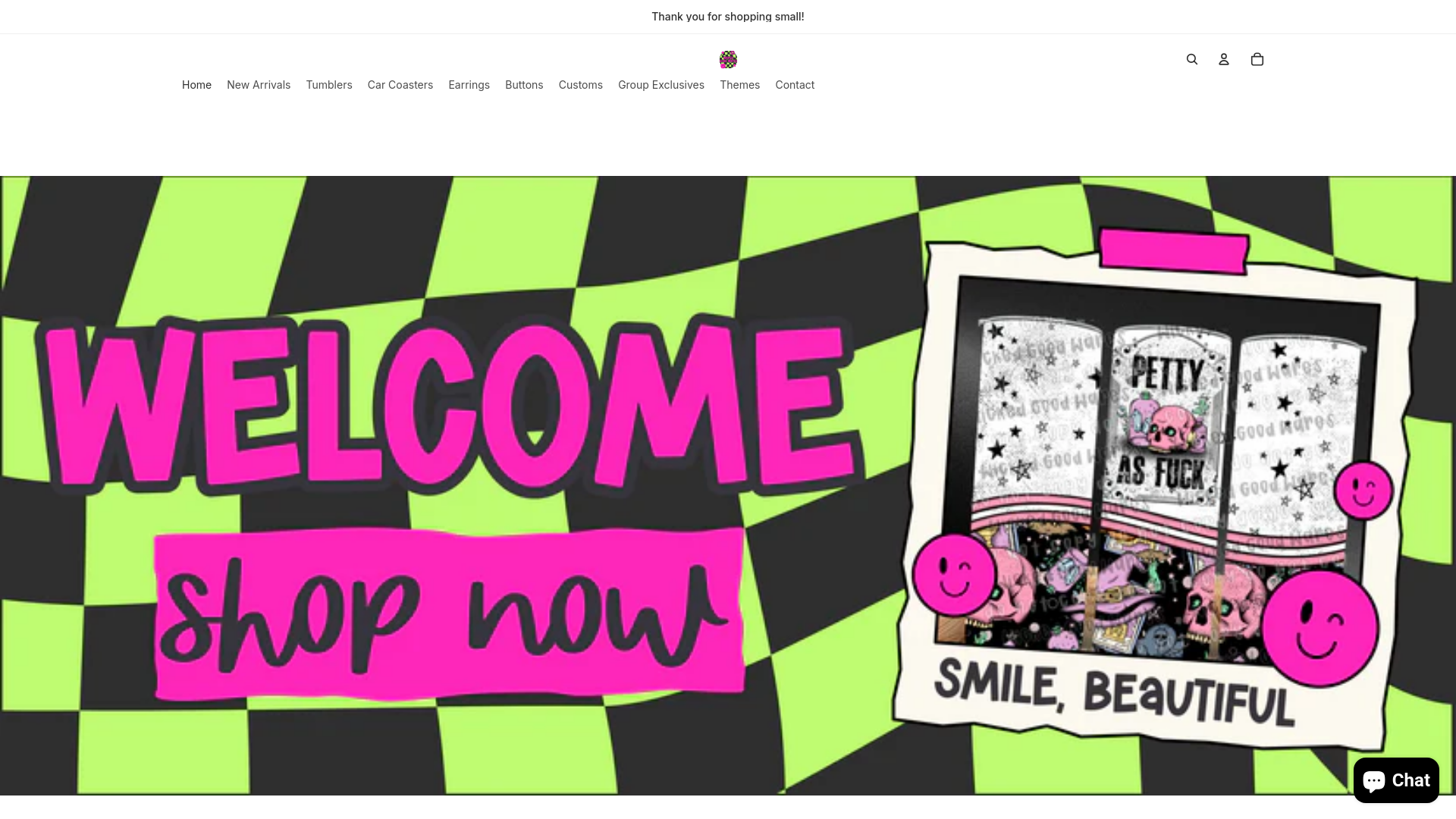 website screenshot of https://wickedgoodwares.com/