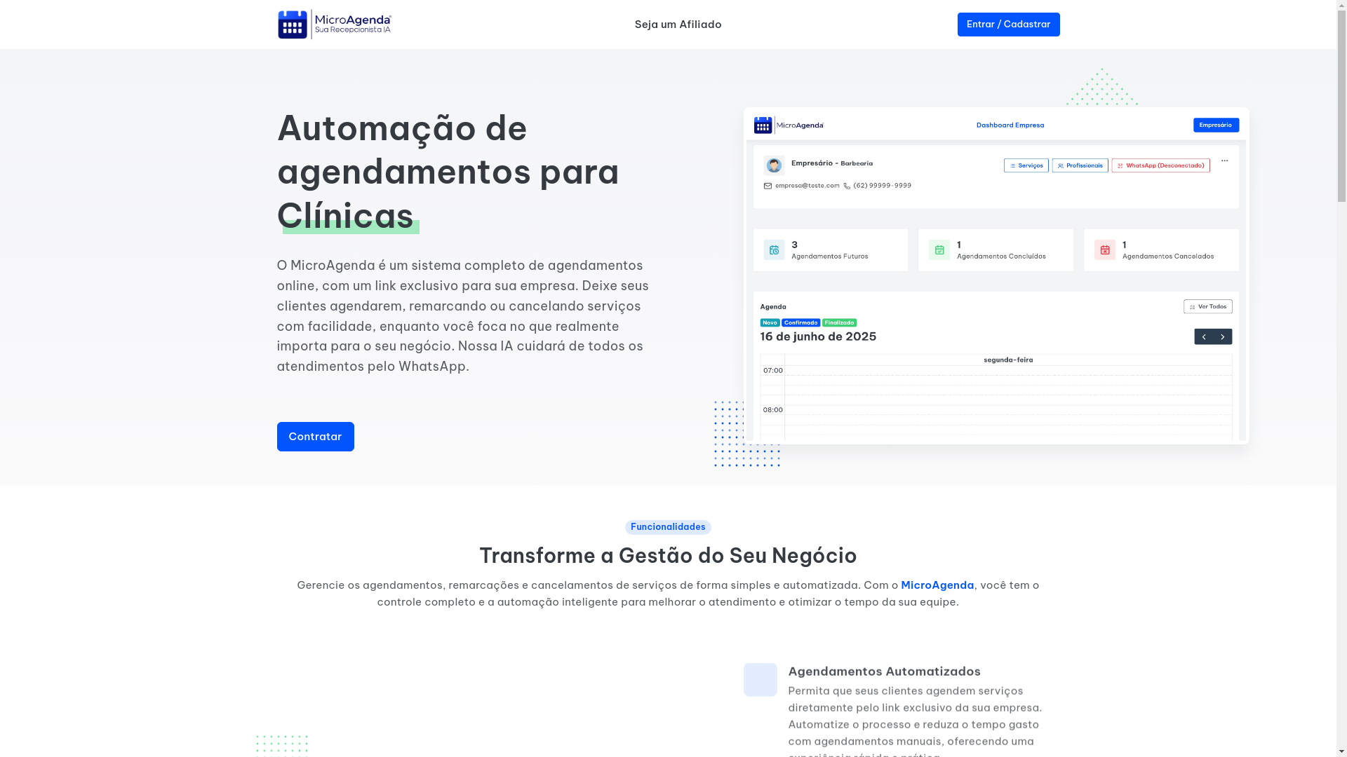 website screenshot of https://microagenda.com.br/