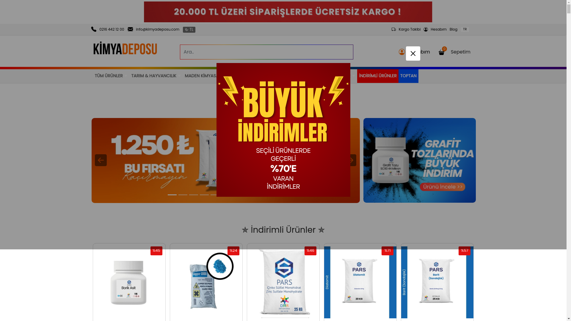 website screenshot of https://www.kimyadeposu.com