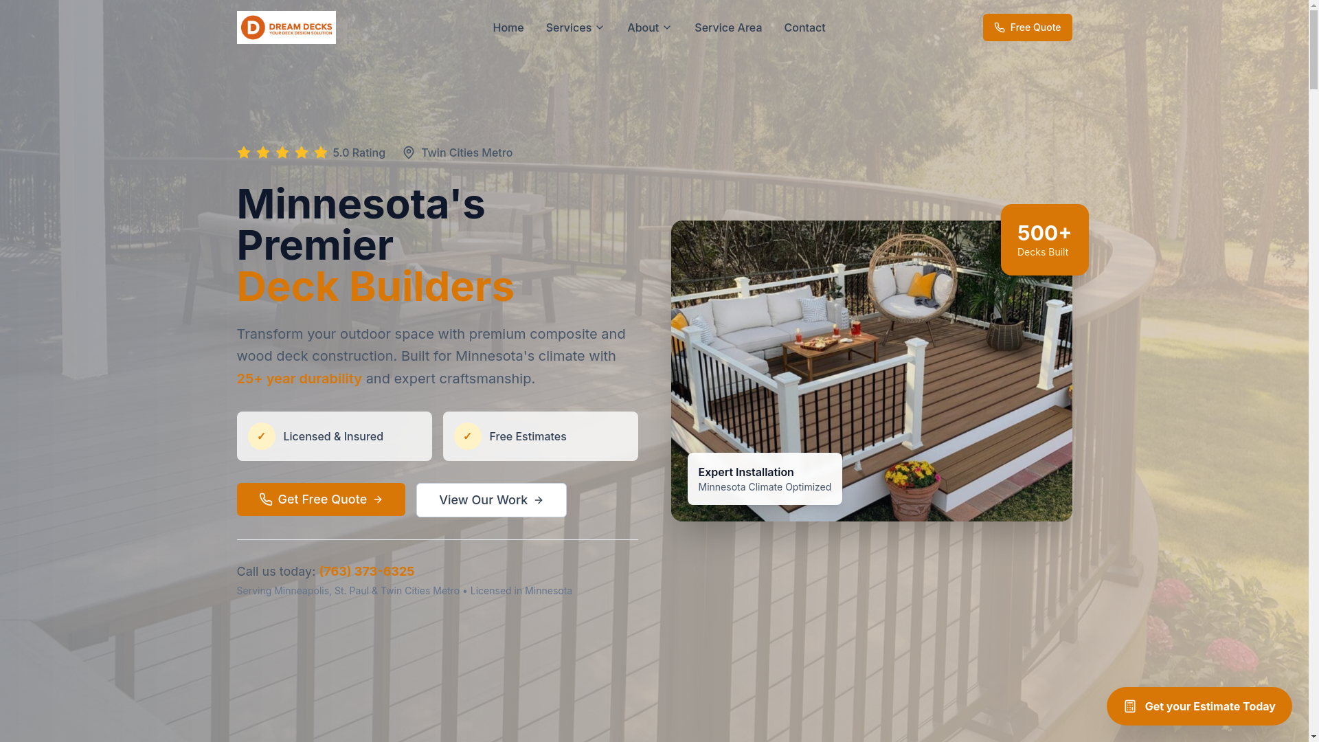 website screenshot of https://mndeckmasters.com/