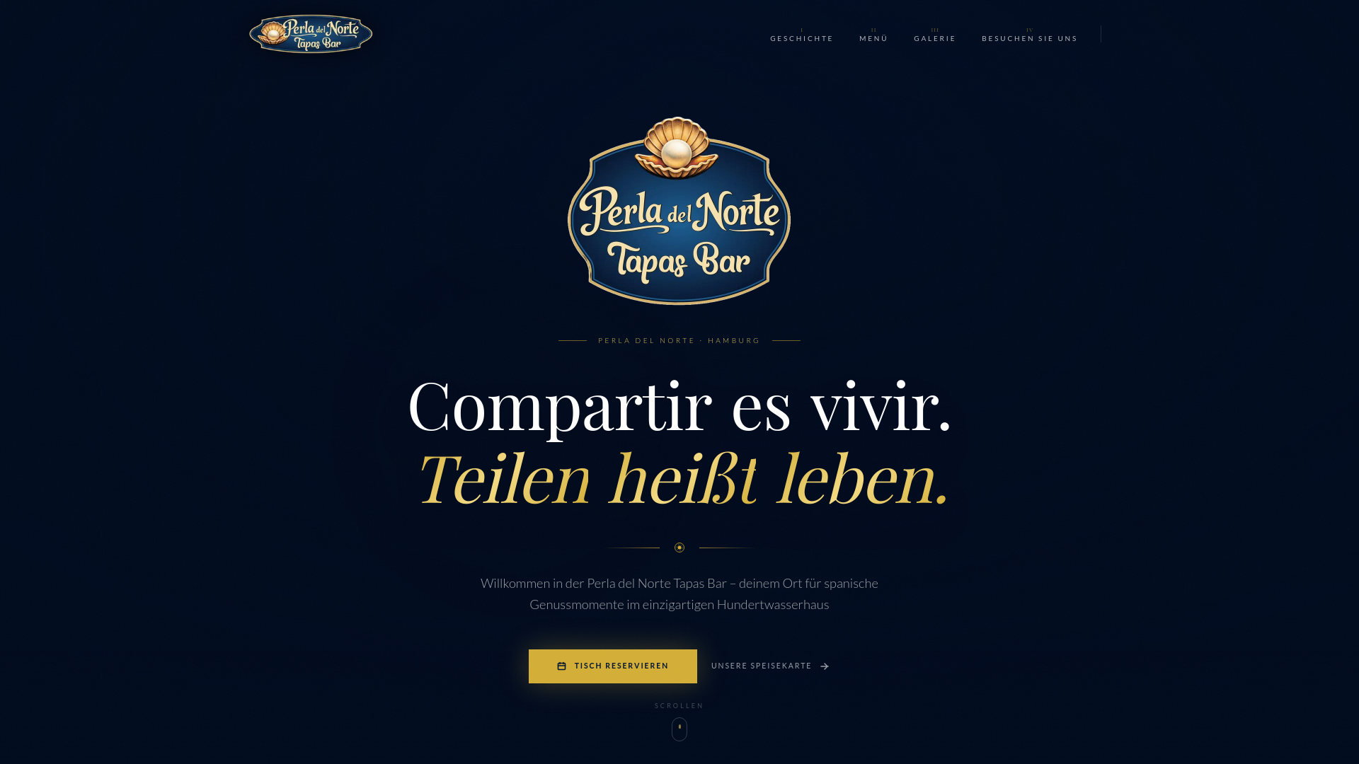 website screenshot of https://perla-del-norte.de