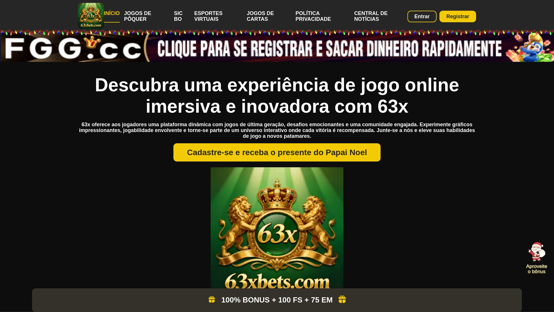 website screenshot of https://63xbets.com/