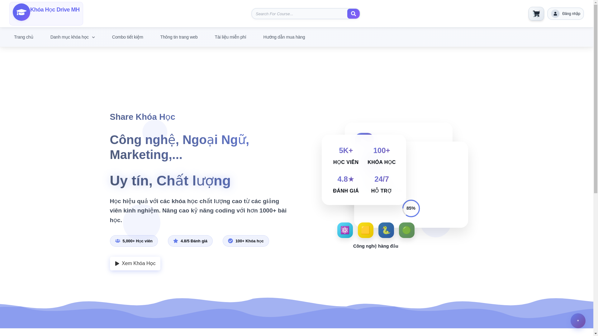 website screenshot of https://khoahocdrivemh.pro.vn/