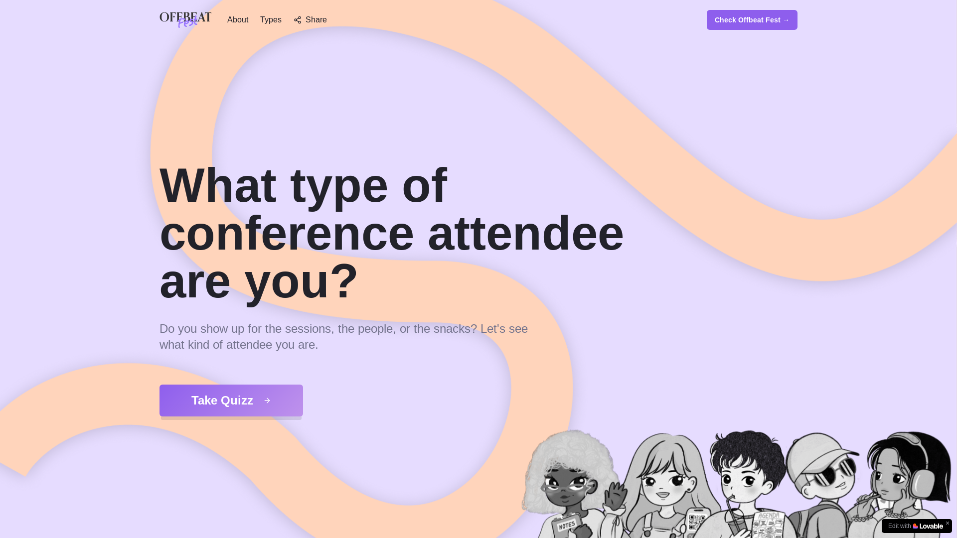 website screenshot of https://myconferencetype.com/