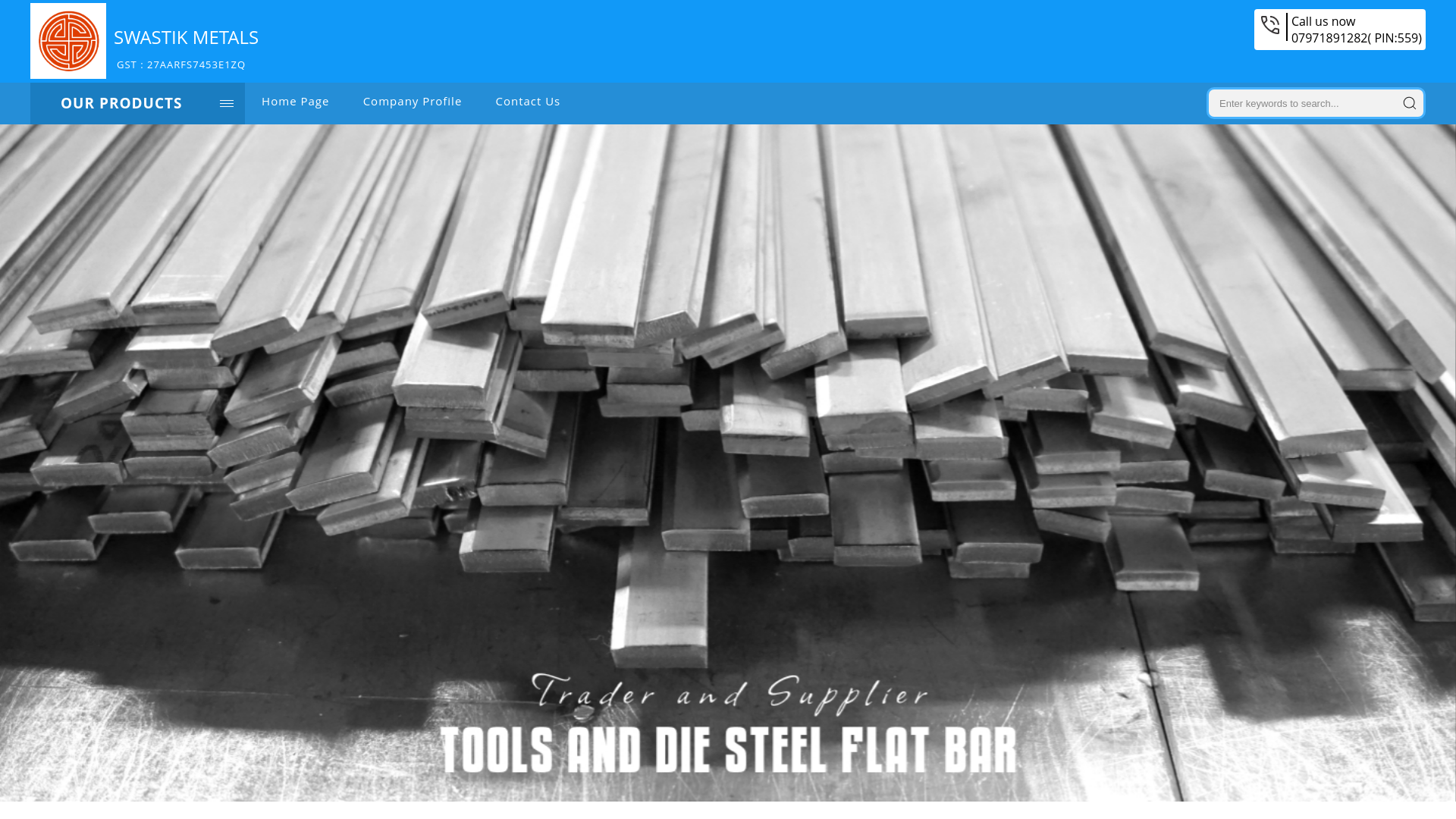 website screenshot of https://swastikmetalspune.in