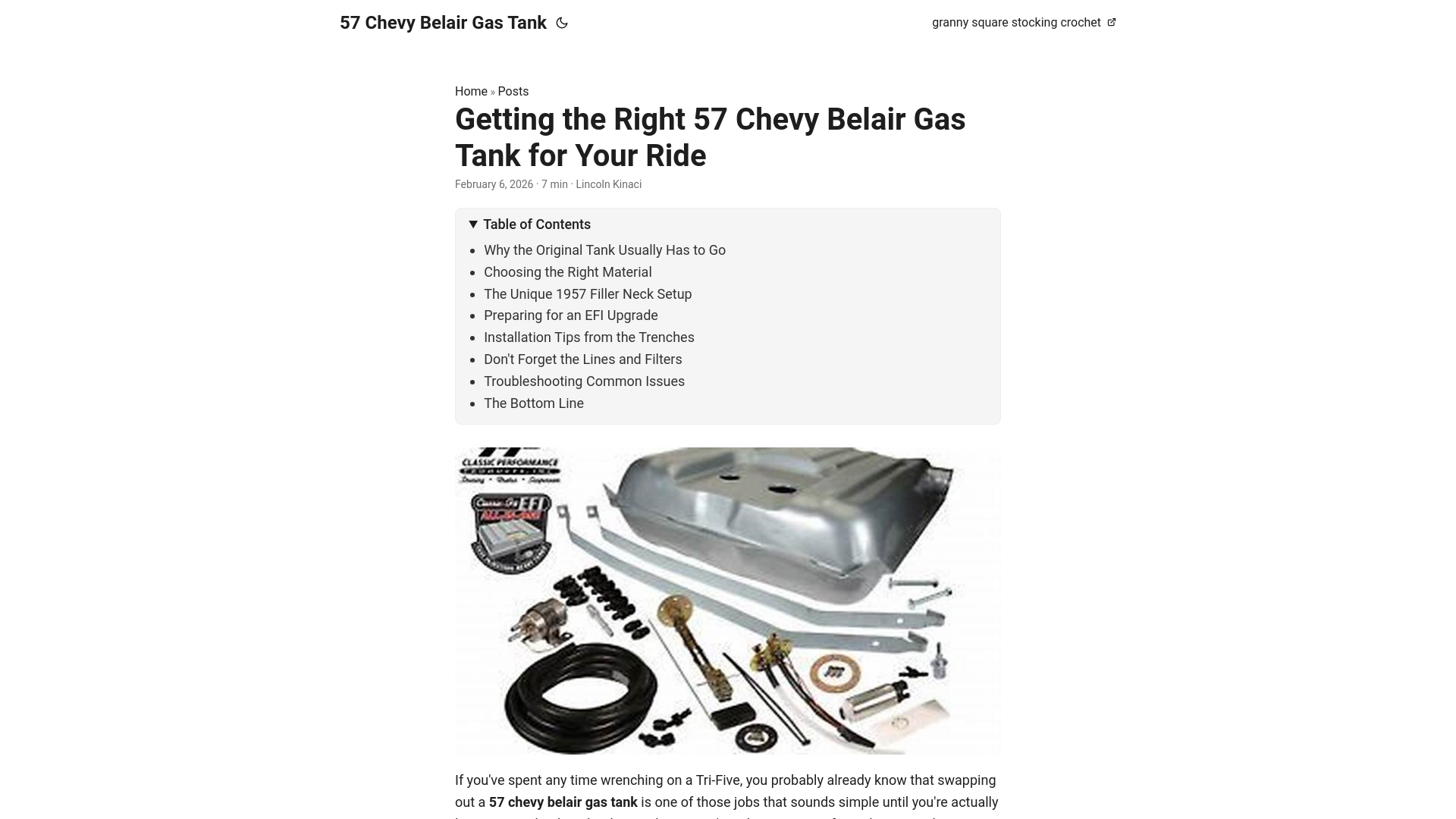 website screenshot of https://57-chevy-belair-gas-tank.pages.dev/