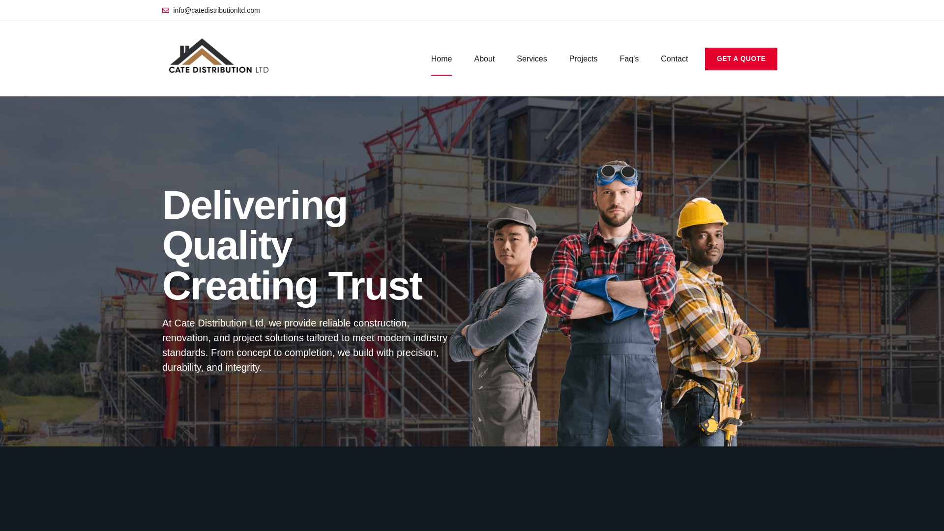 website screenshot of https://catedistributionltd.com