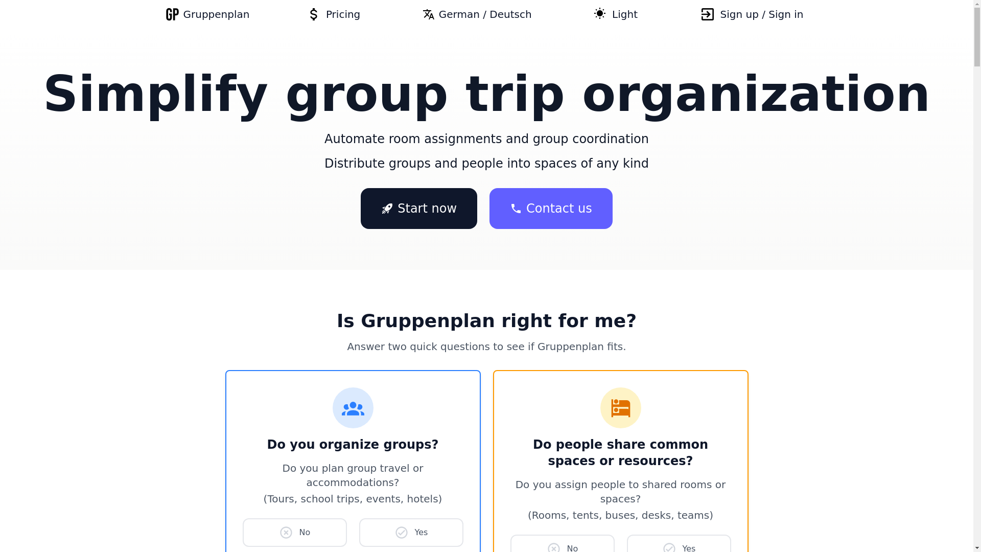 website screenshot of https://gruppenplan-astro-en.pages.dev/
