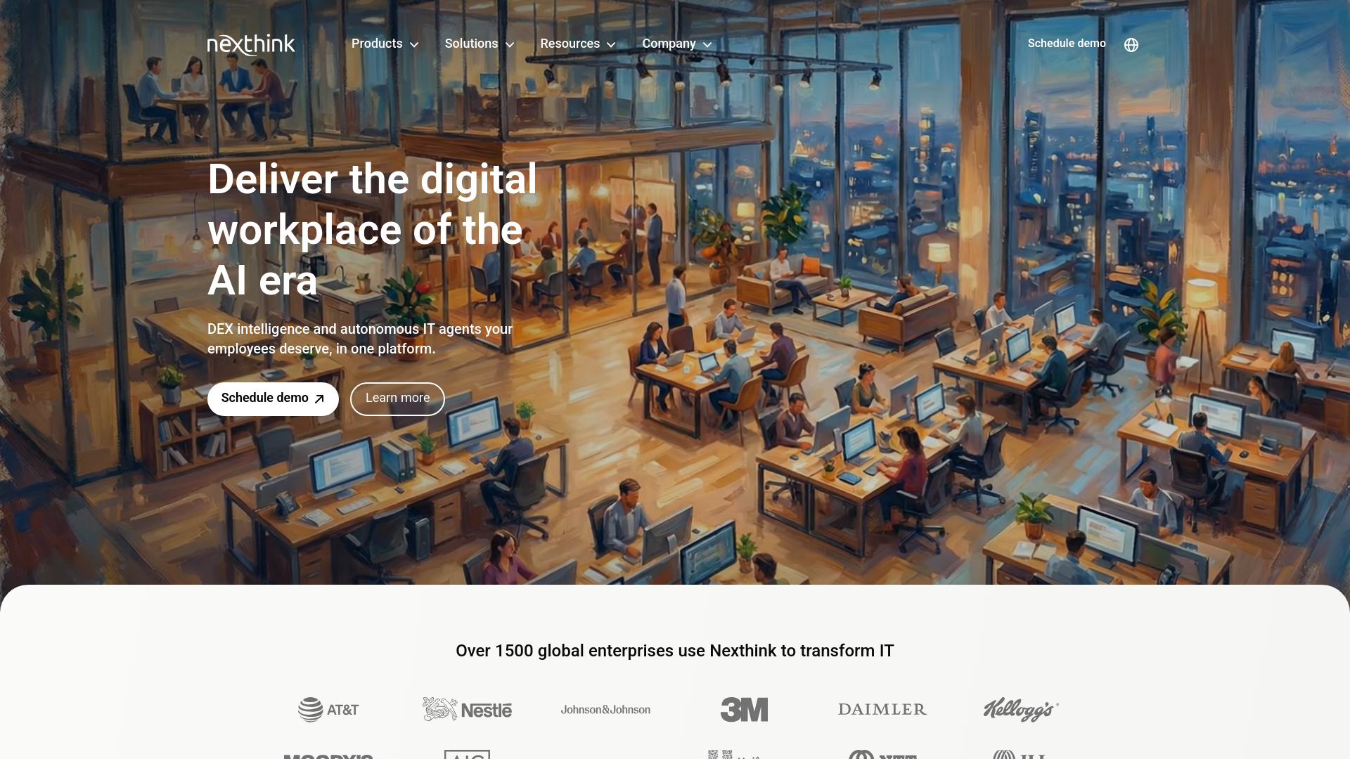 website screenshot of https://nexthink.com/