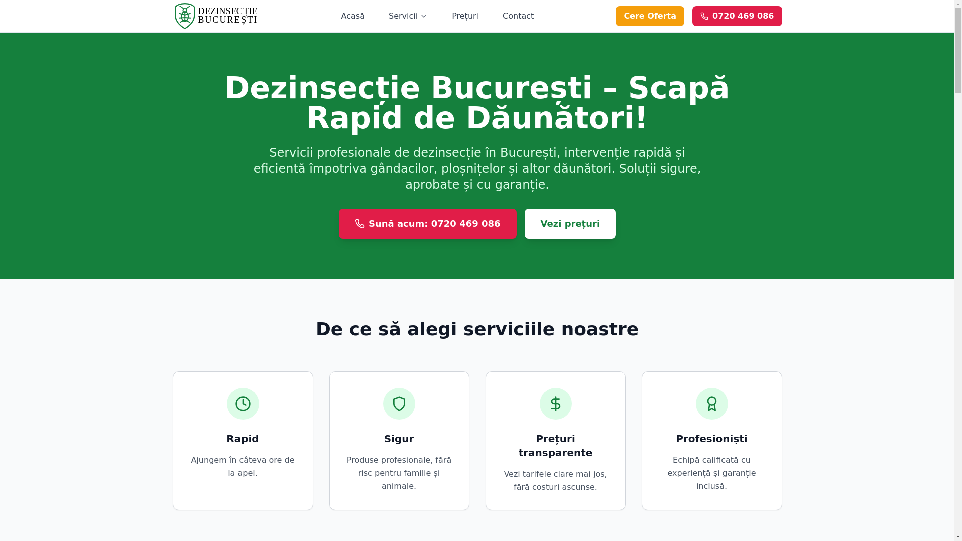 website screenshot of https://dezinsectie-bucuresti.com/