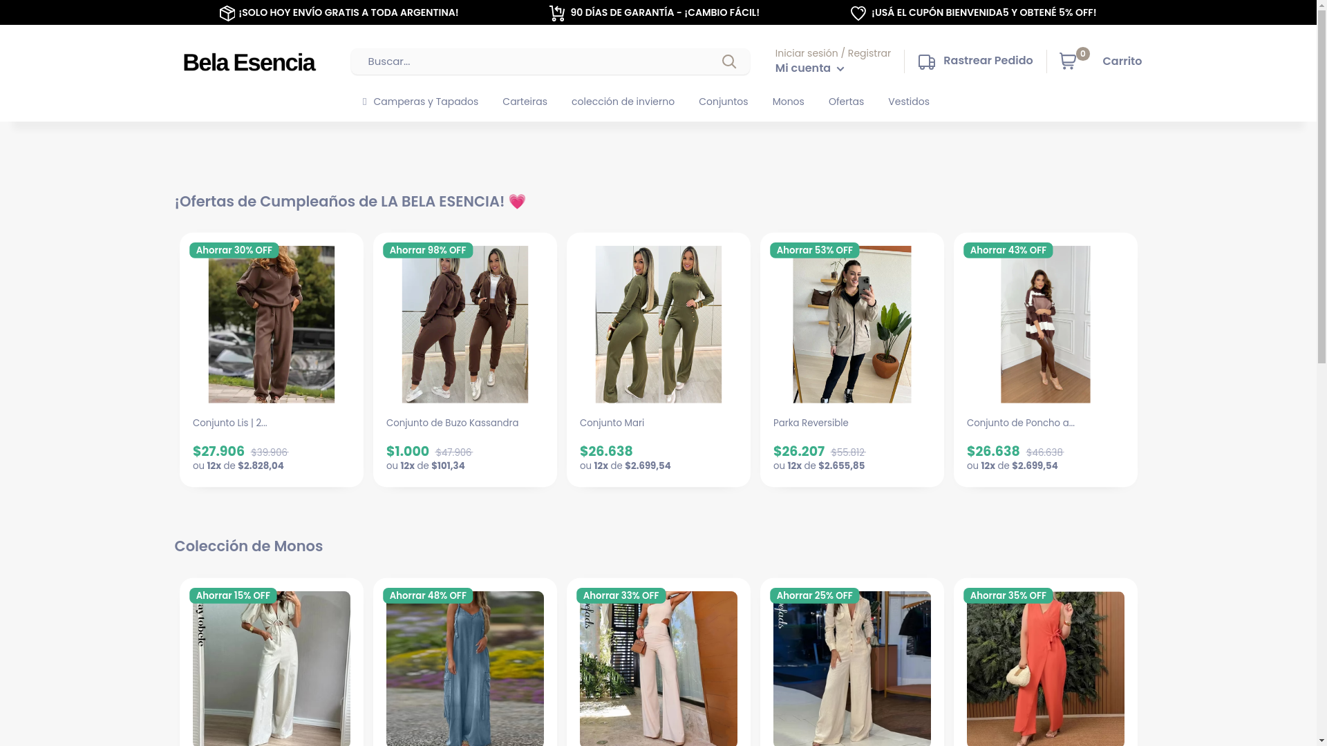website screenshot of https://belaesencia.com/