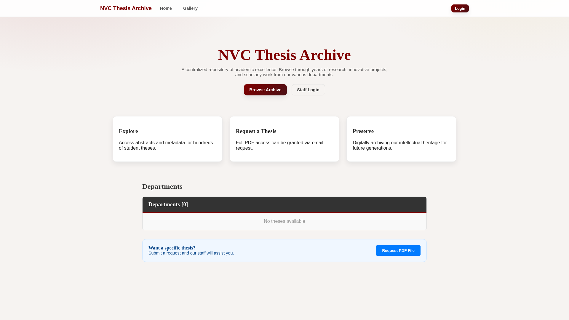 website screenshot of https://nvcthesisrepository.com