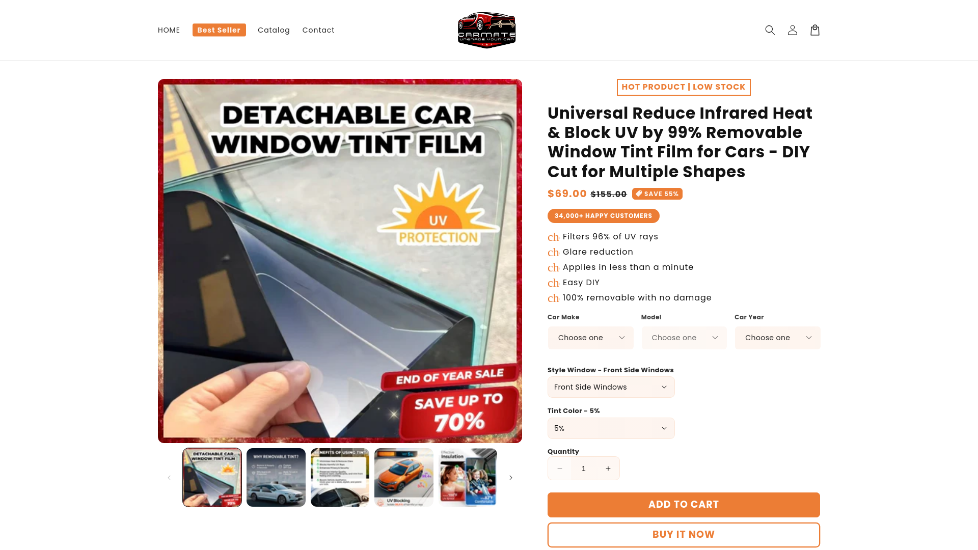 website screenshot of https://carmateautodeal.com/