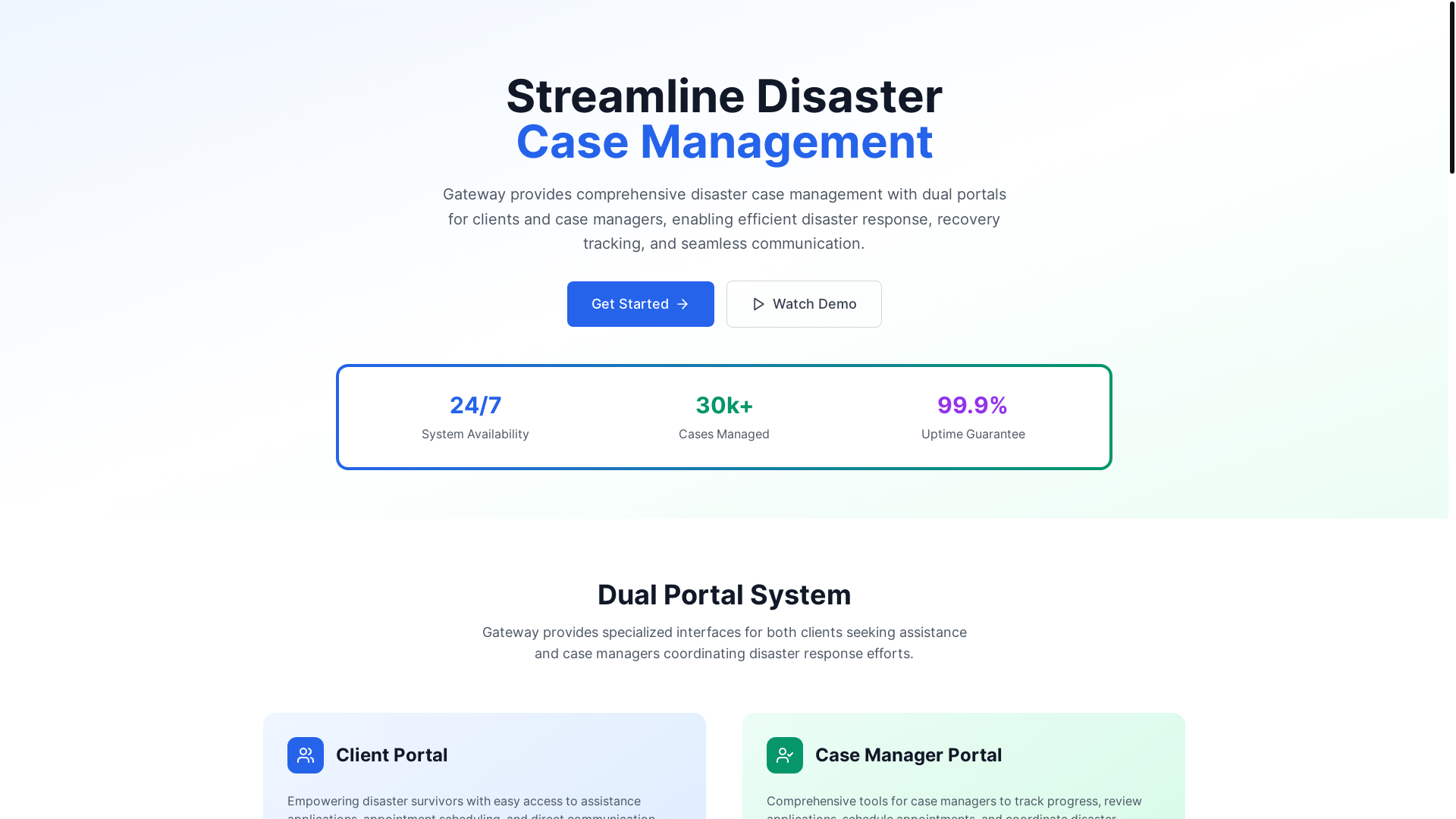 website screenshot of https://gatewaycm.net/