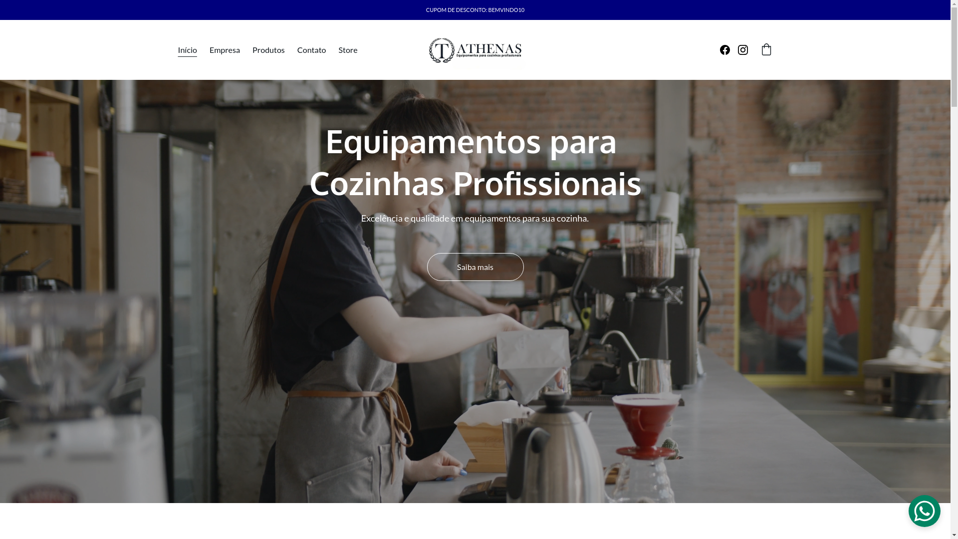 website screenshot of https://athenascozinhaindustrial.com.br/