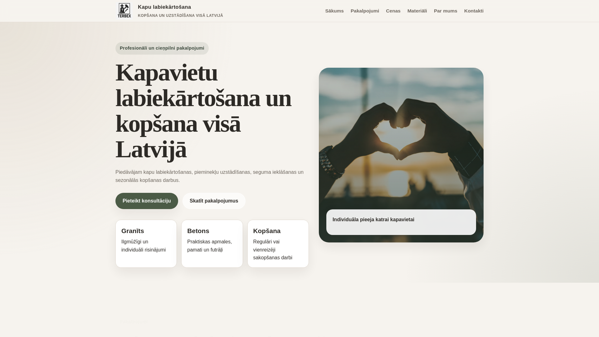 website screenshot of https://terbex.pages.dev/