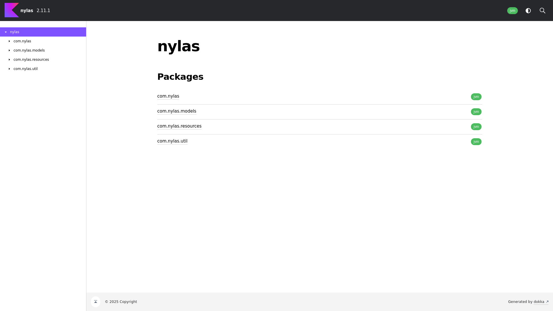 website screenshot of https://nylas-java-sdk-reference.pages.dev/