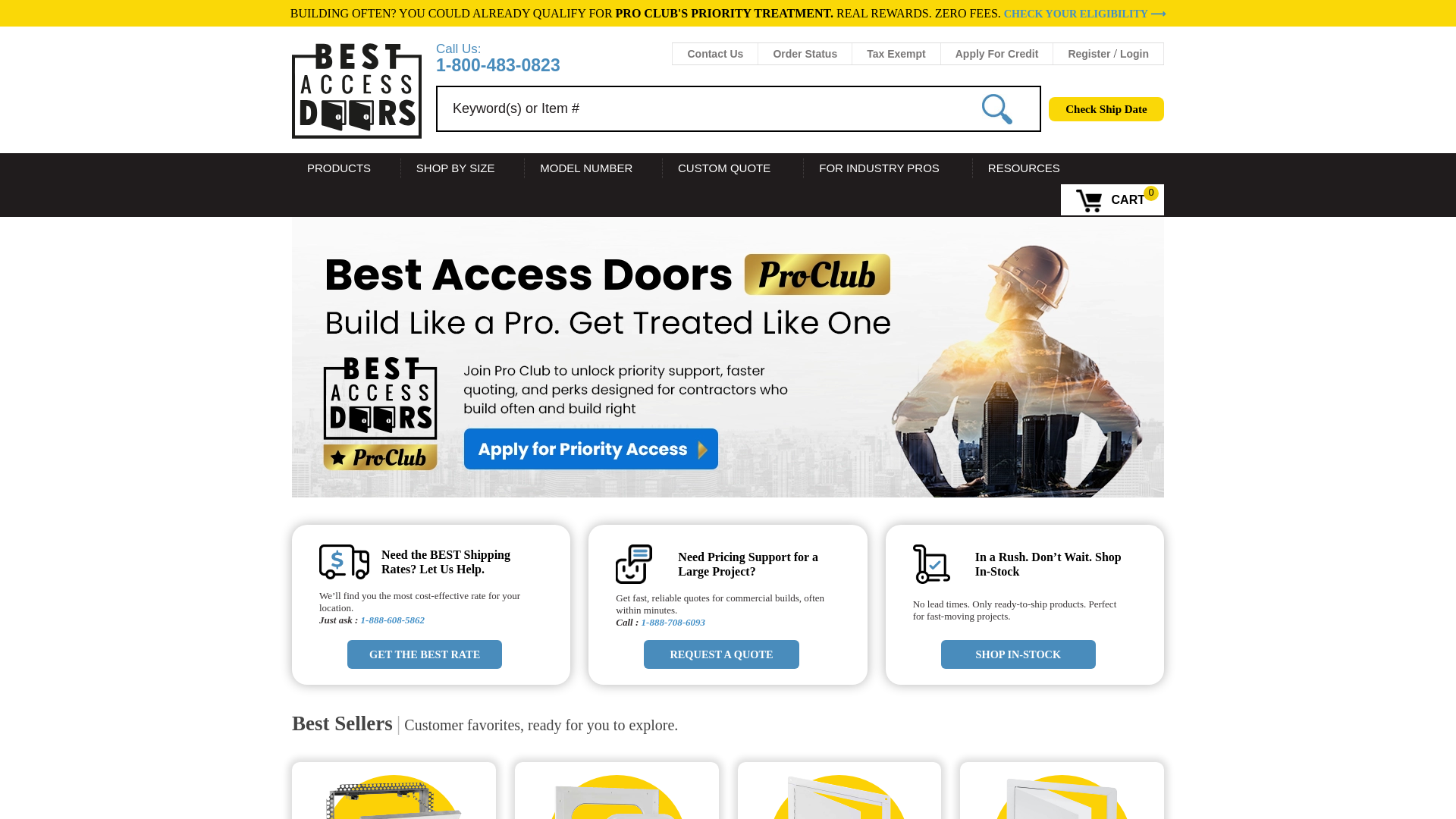 website screenshot of https://bestaccessdoors-durable.com/