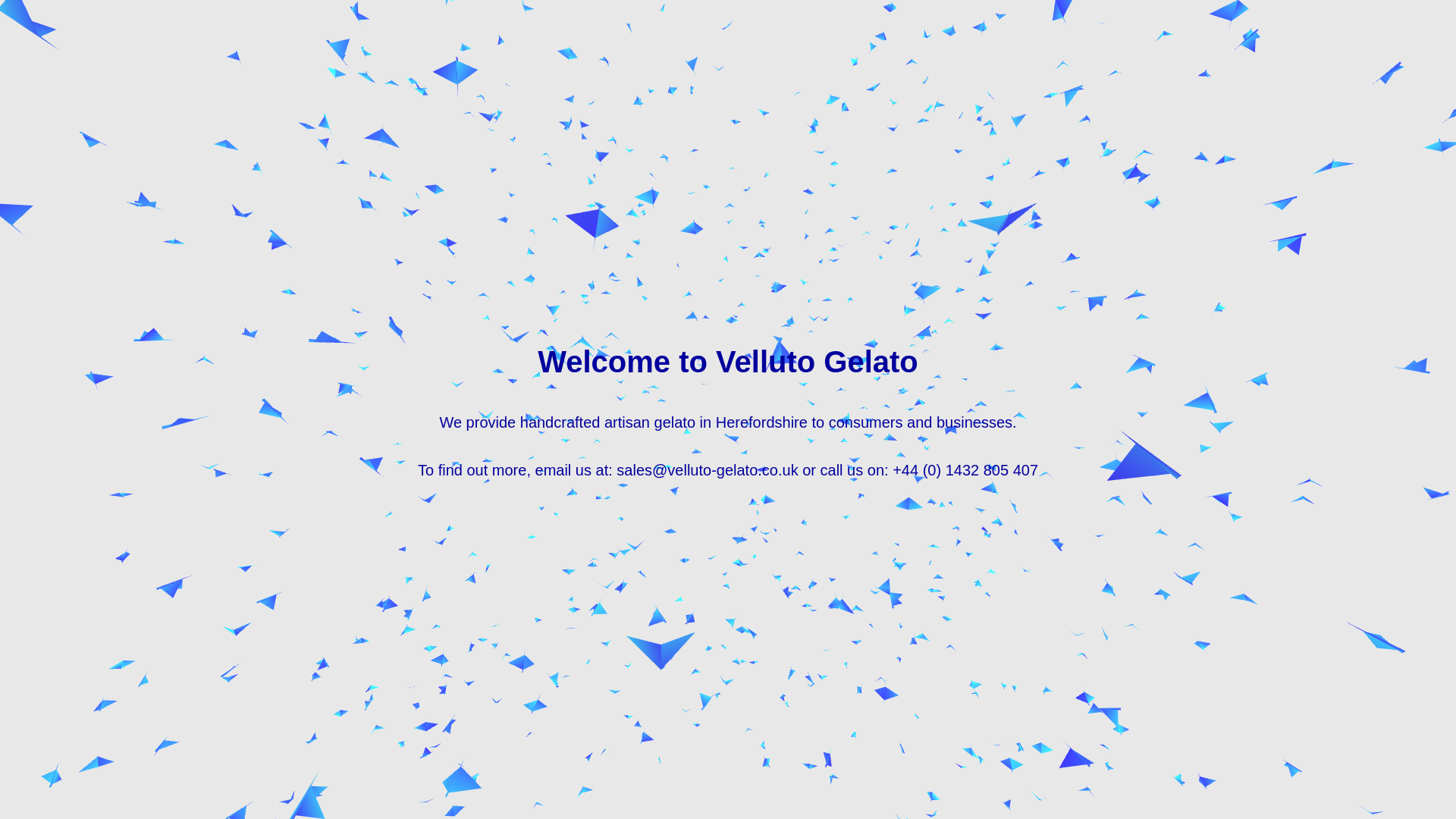 website screenshot of https://velluto-gelato.co.uk/