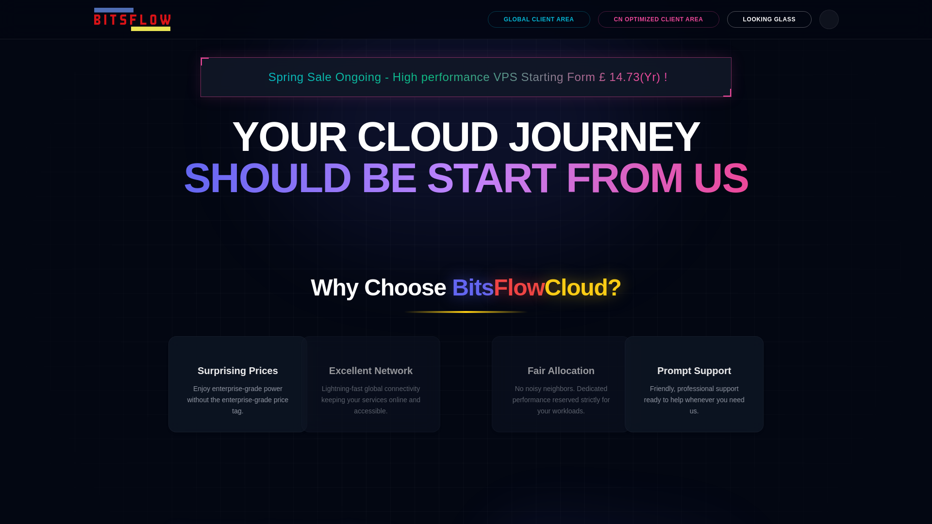website screenshot of https://bitsflow.cloud