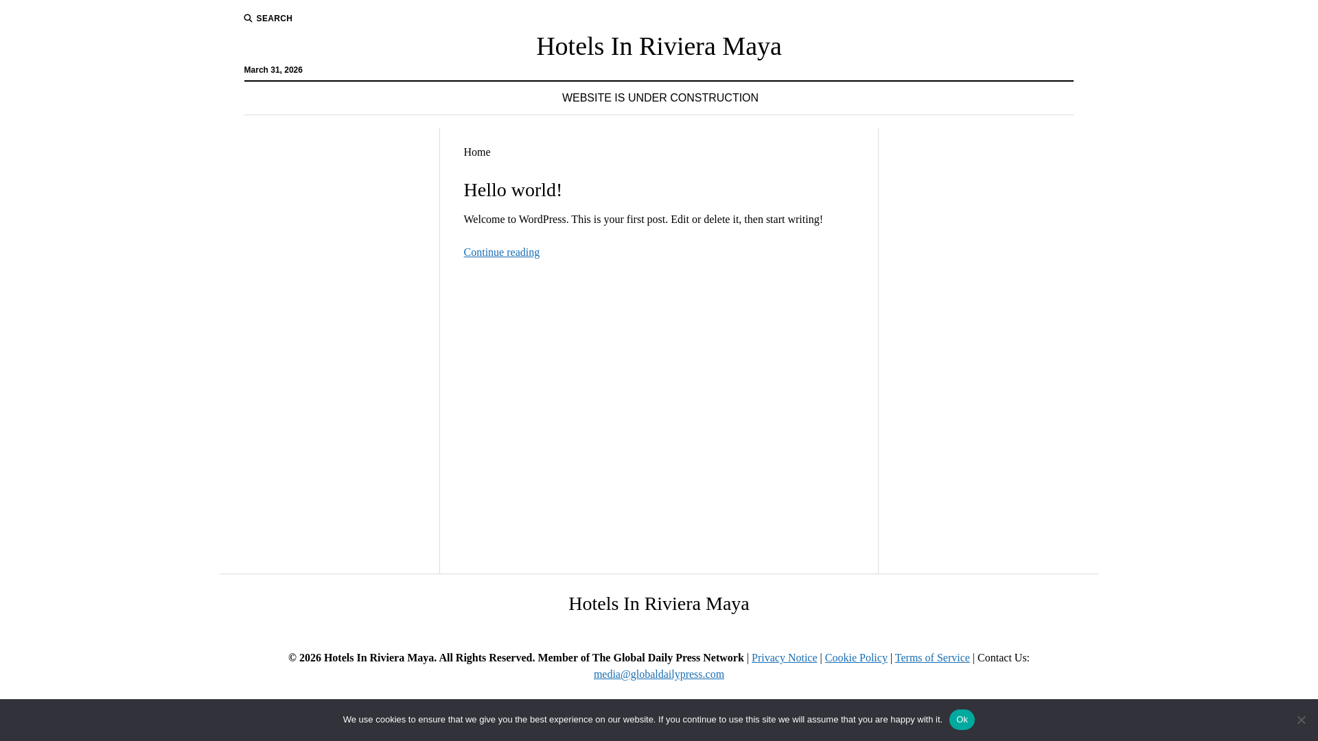 website screenshot of https://hotelsinrivieramaya.com