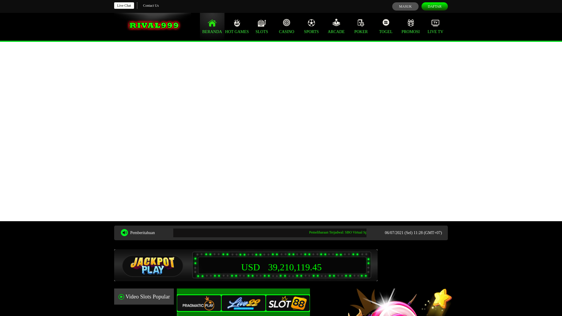 website screenshot of https://rival999.com/
