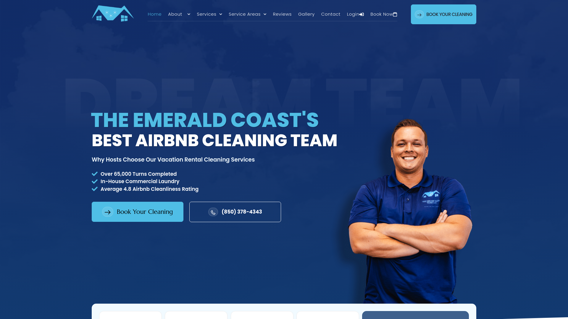 website screenshot of https://thedreamcleanteam.net