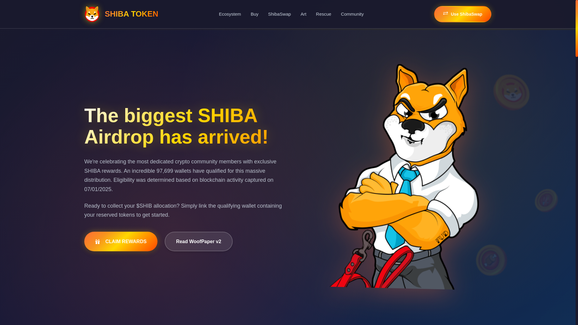 website screenshot of https://shibtoken-app.net/