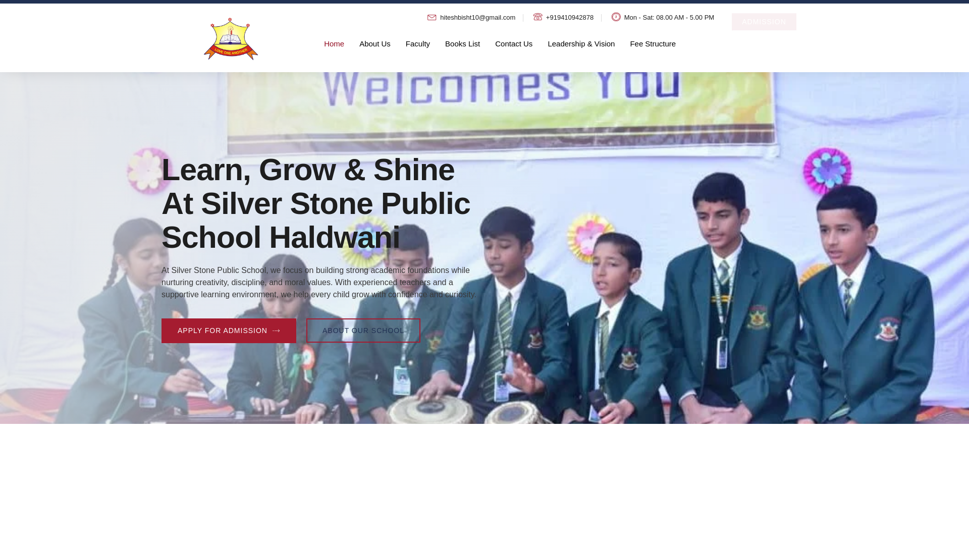 website screenshot of https://silverstoneschoolhld.in/