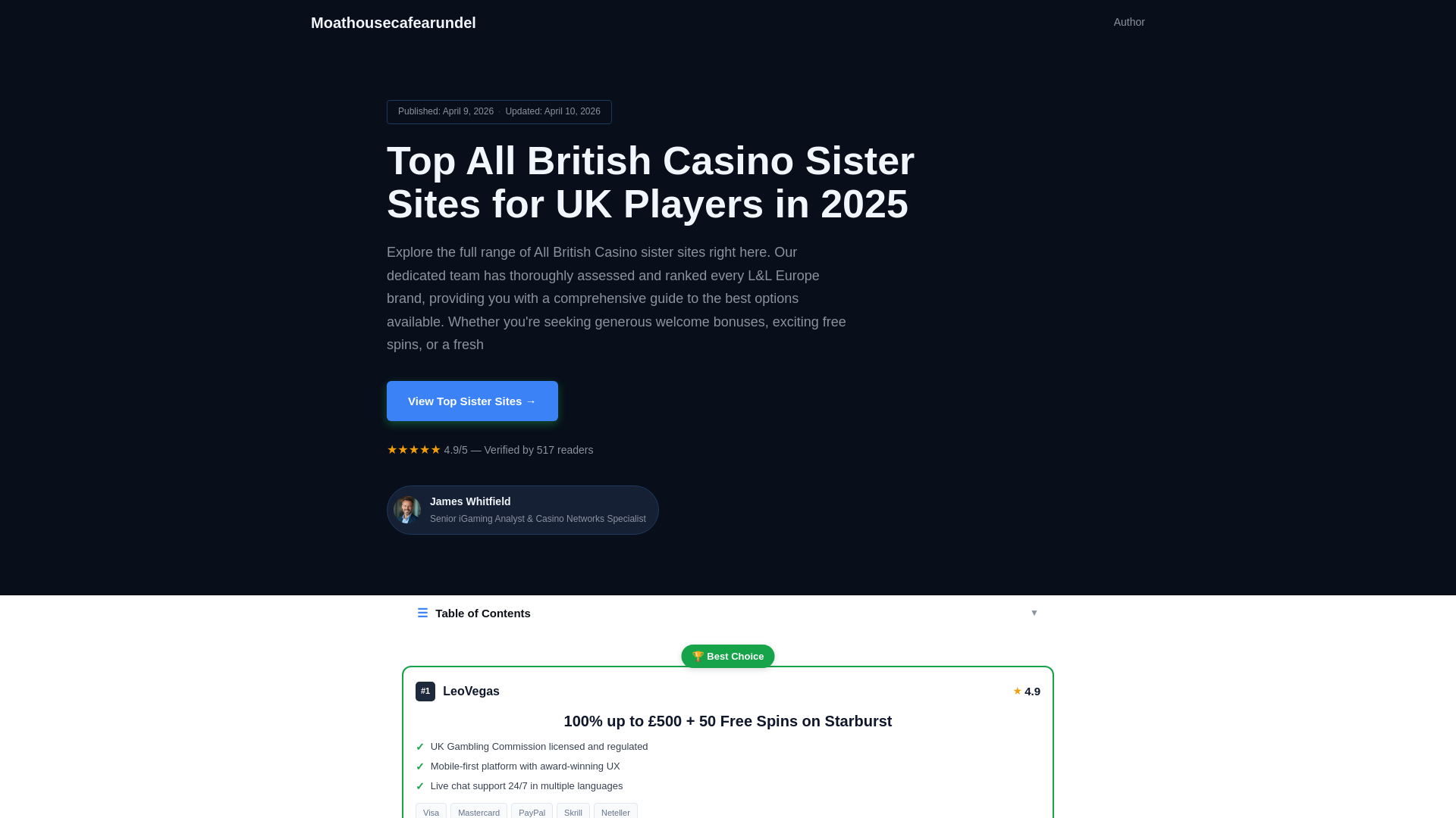 website screenshot of https://moathousecafearundel-co-uk.pages.dev/