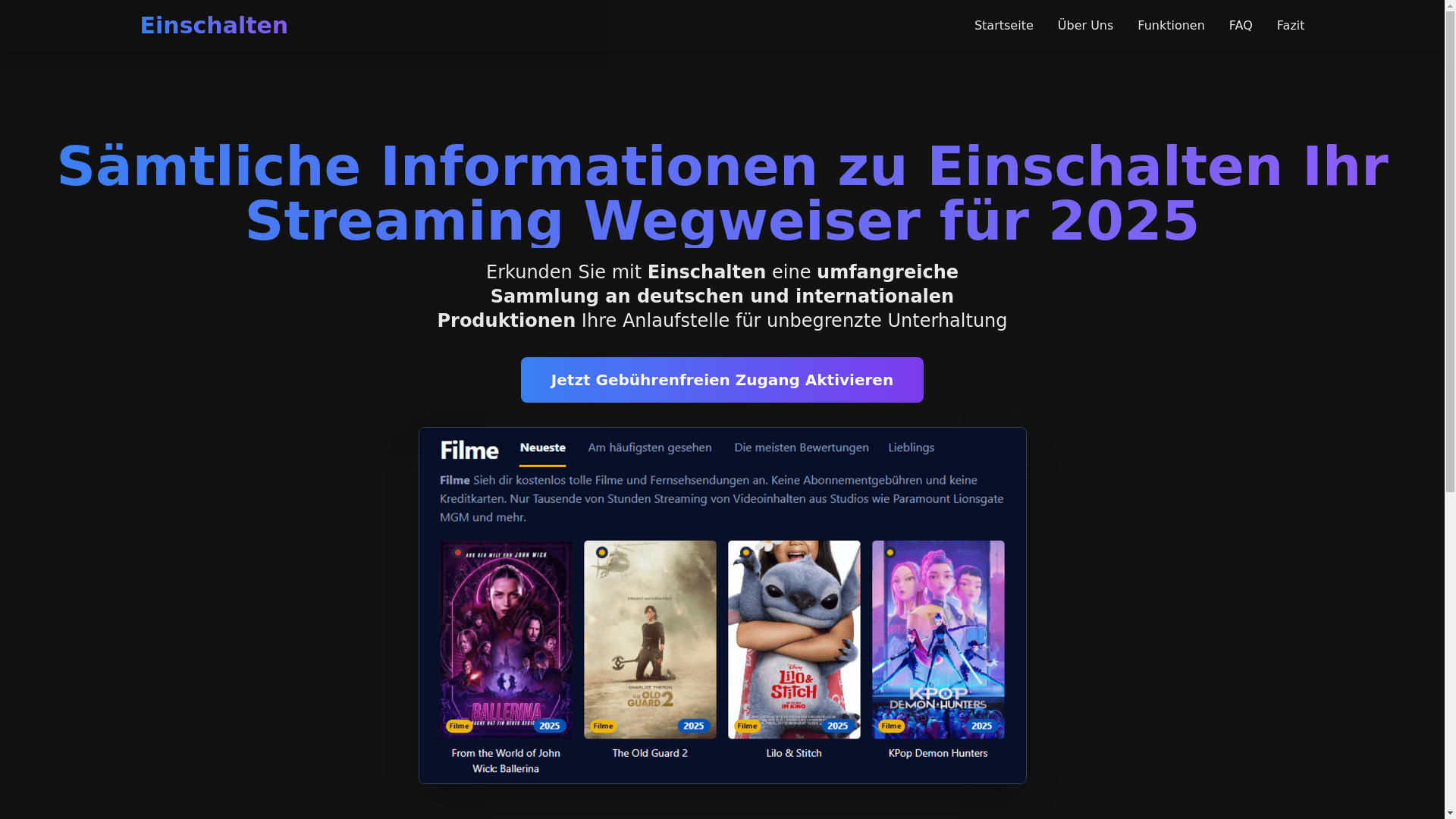 website screenshot of https://einschalten-532w.pages.dev/