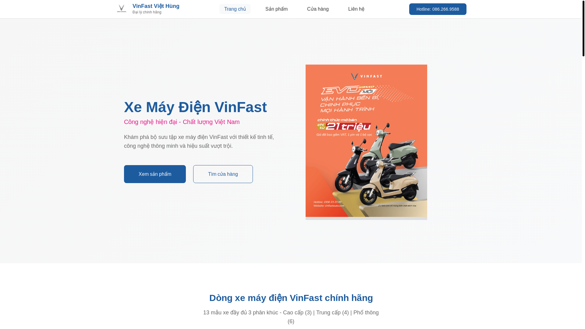 website screenshot of https://vinfasrviethung.pages.dev/