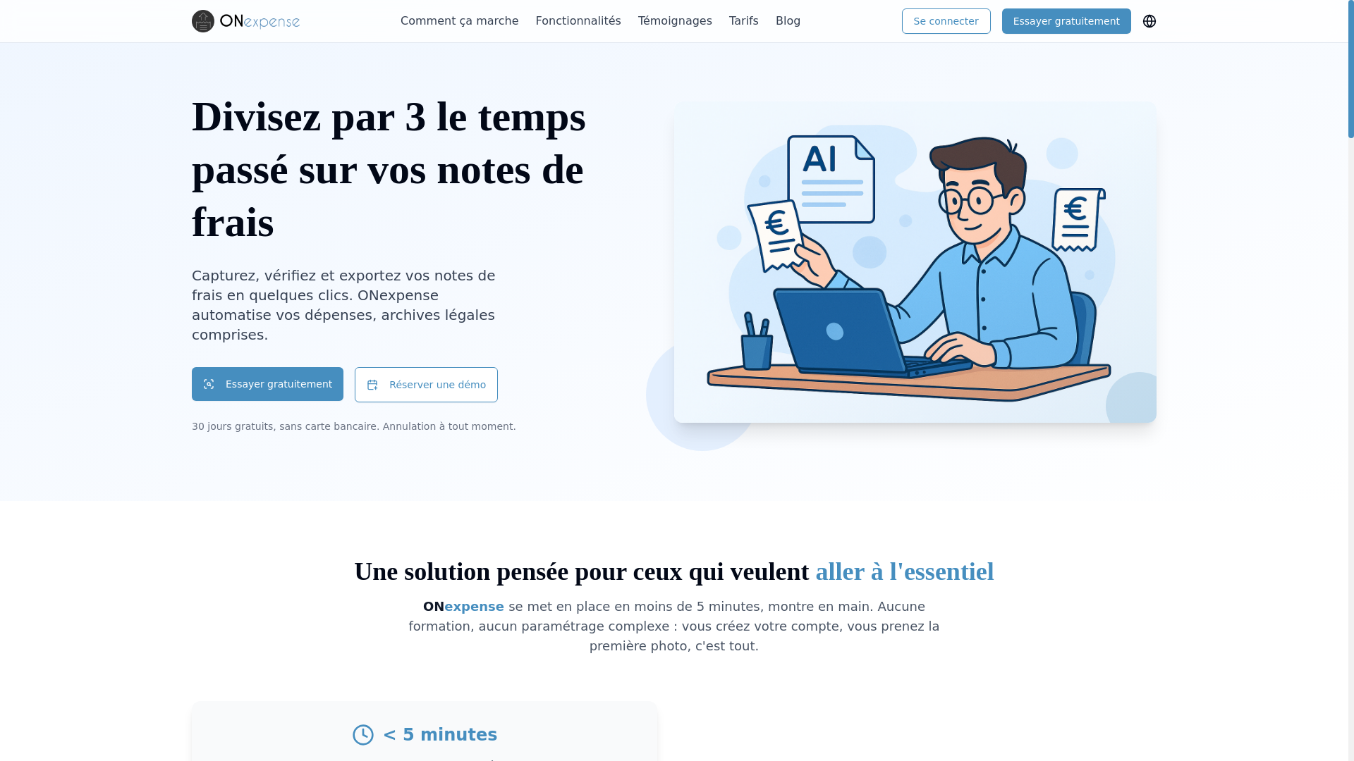 website screenshot of https://onexpense-landing.pages.dev/