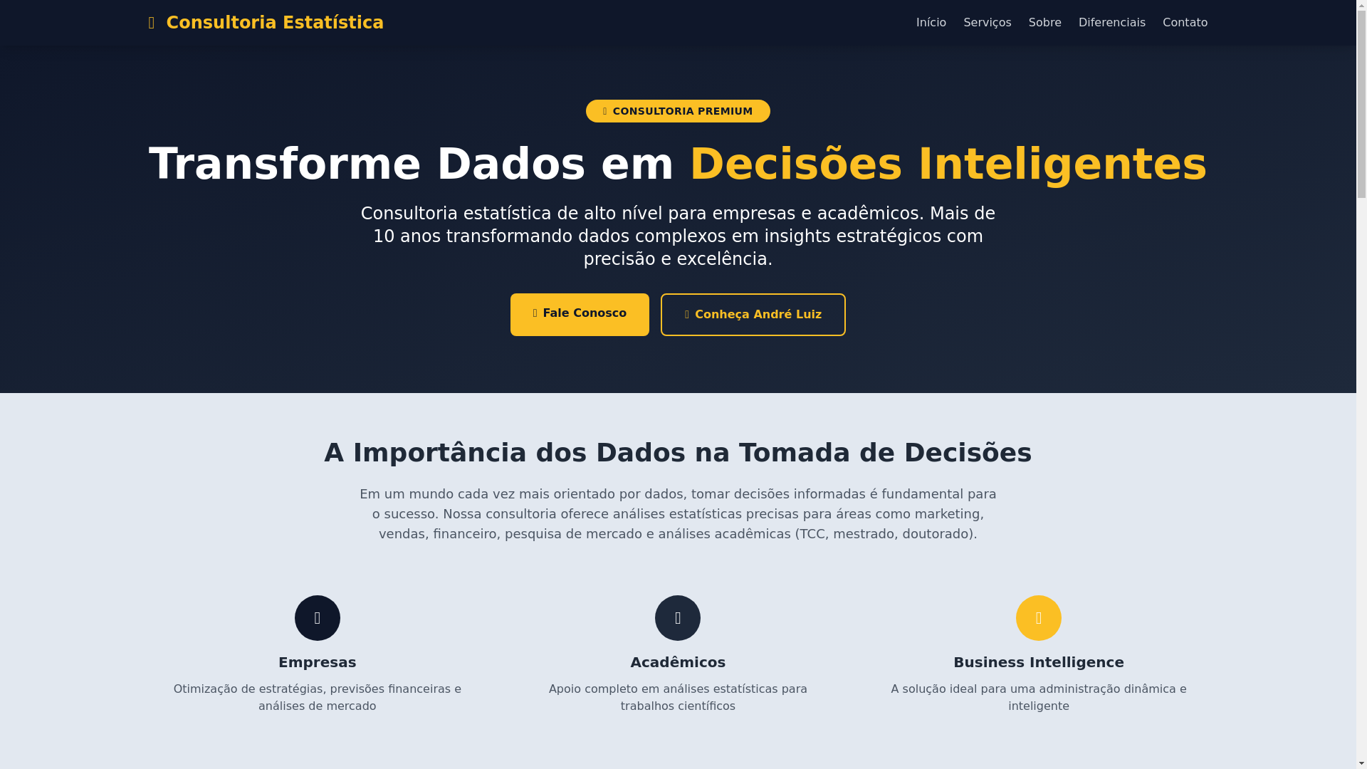 website screenshot of https://dnaconsultoriaestatistica.pages.dev/