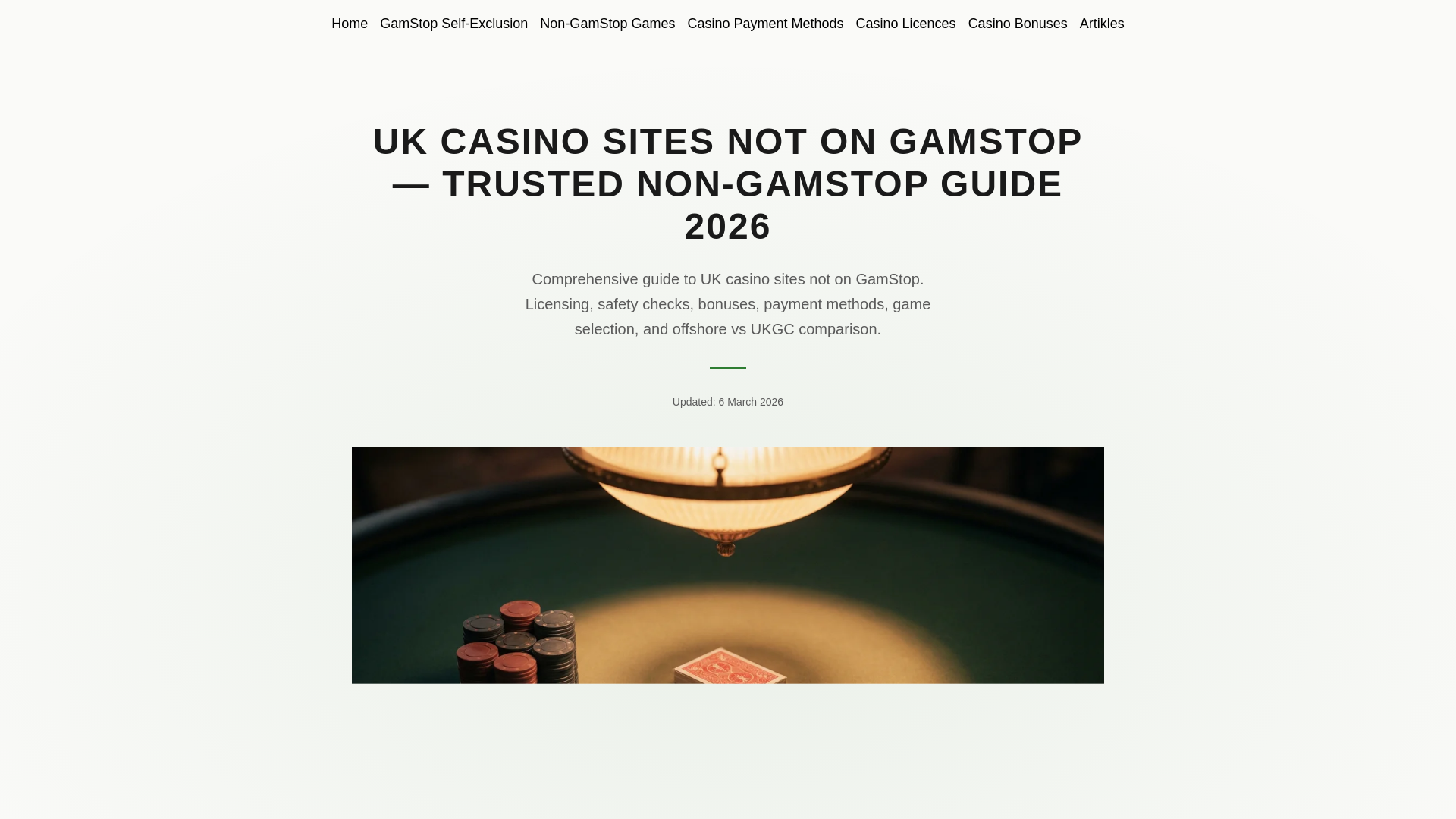 website screenshot of https://casinositesnotgamstop.com/