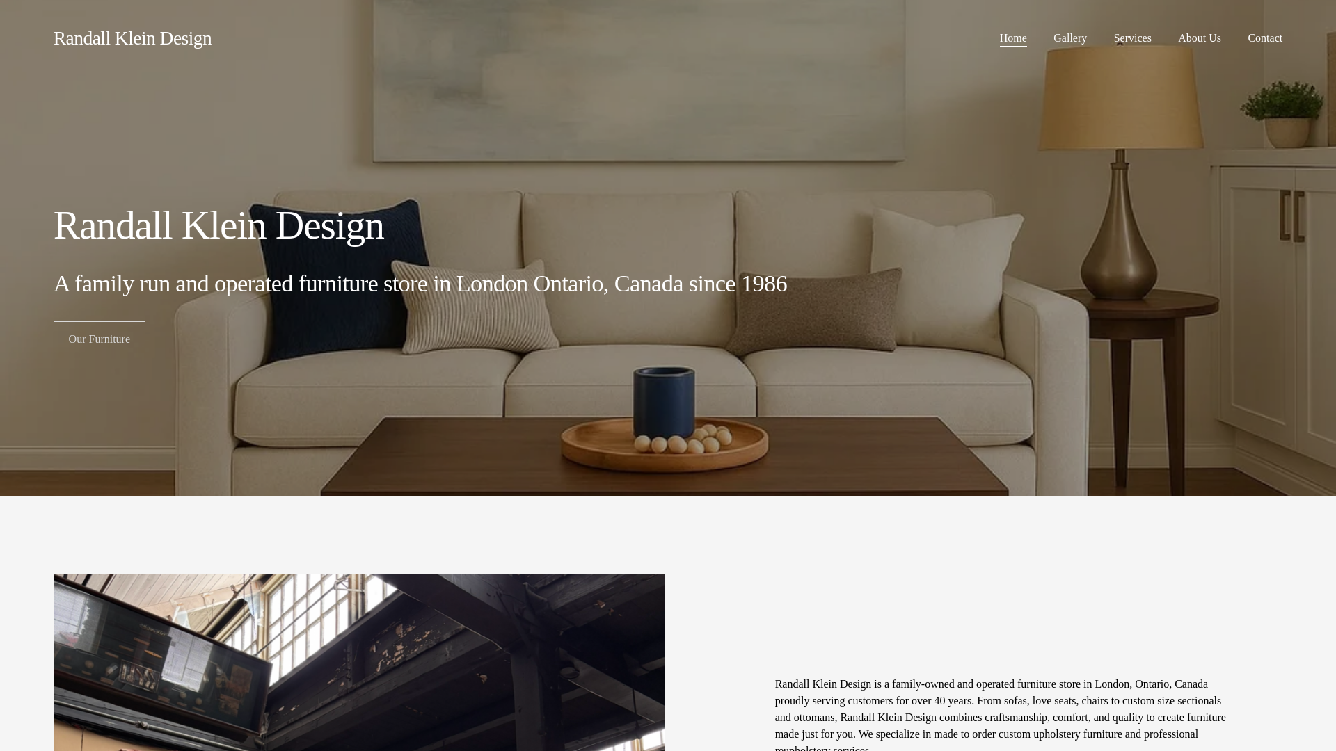 website screenshot of https://randallkleindesign.com