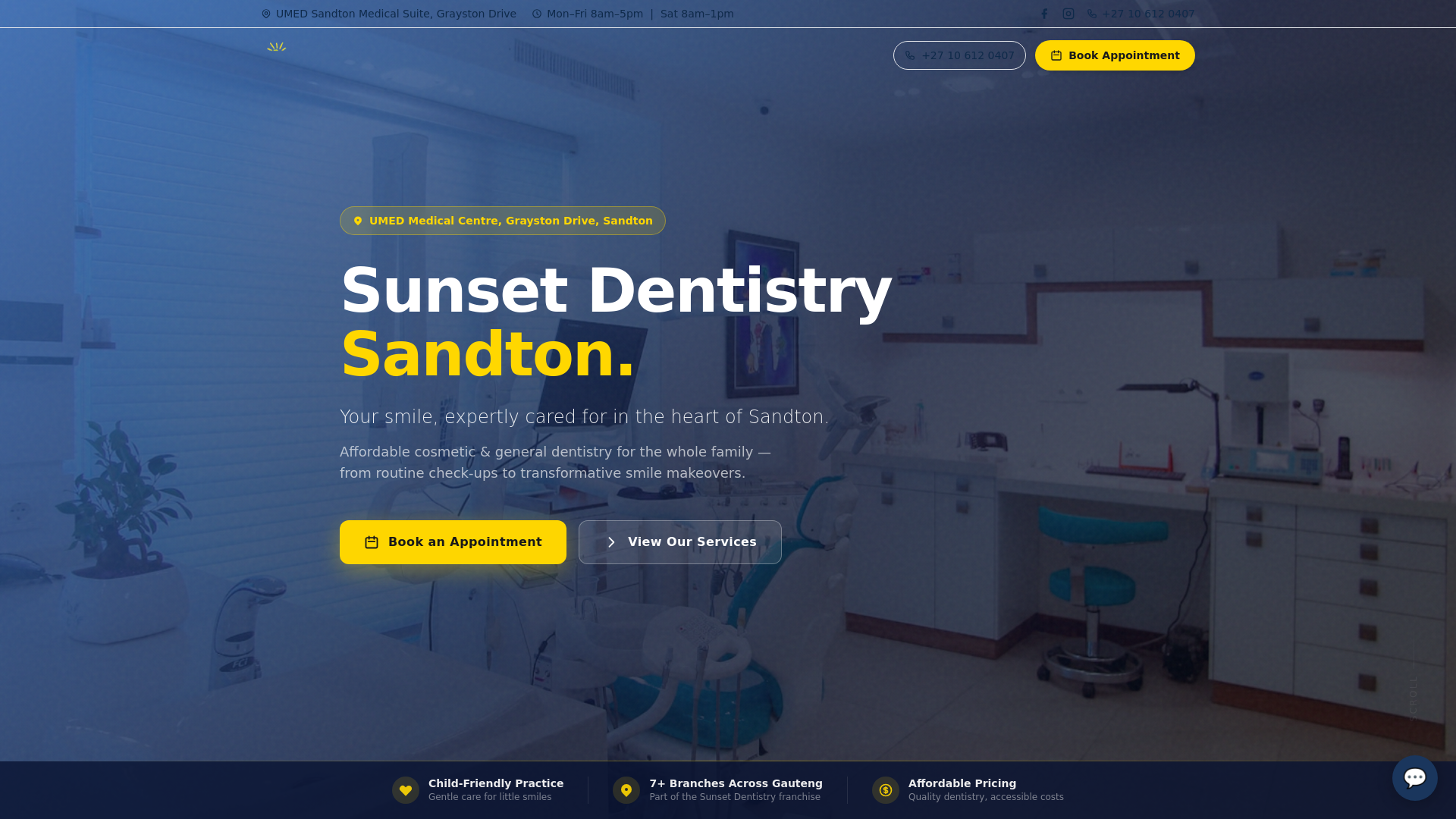 website screenshot of https://vpc-sunsetdentistrysandton-co-za.pages.dev/