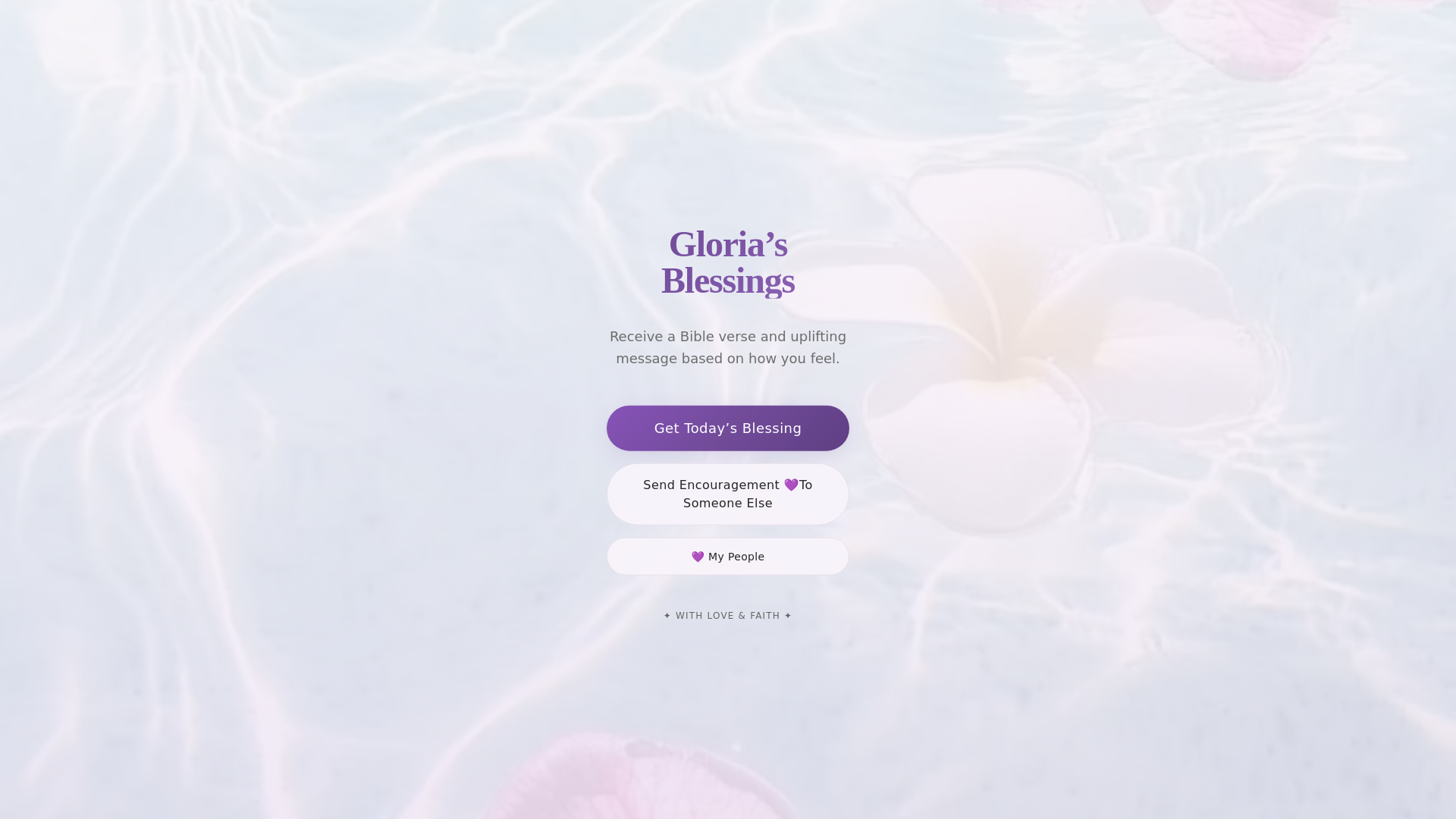 website screenshot of https://gloriasblessings.com