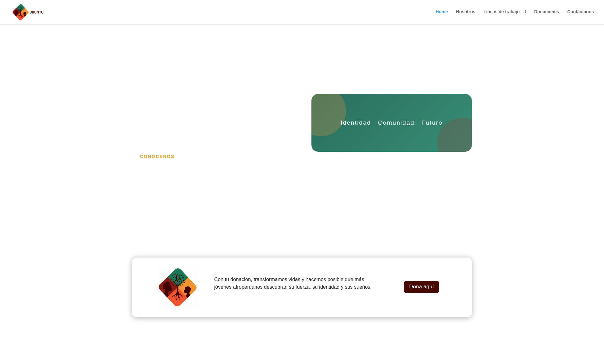 website screenshot of https://ubuntuafroperuana.org/