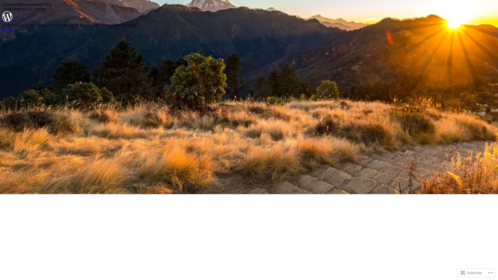 website screenshot of https://sojournersgracemissions.blog/