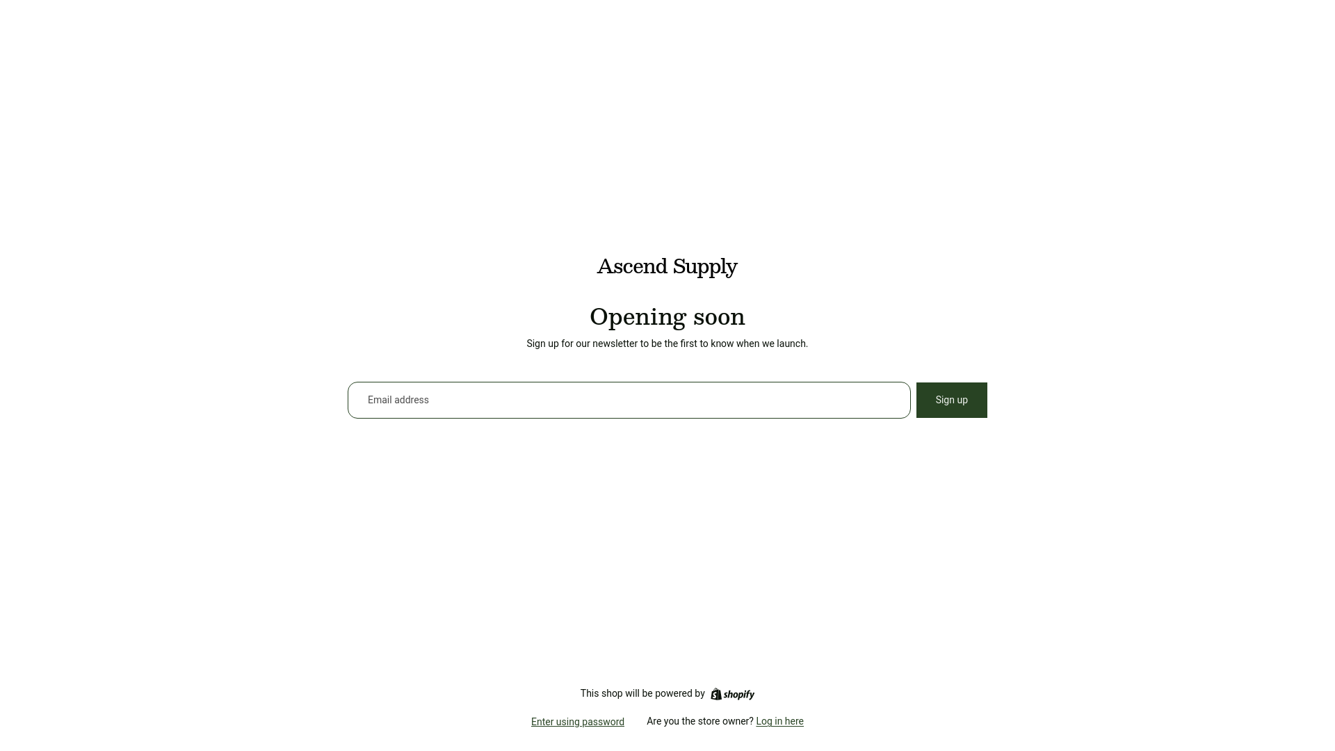 website screenshot of https://ascendwithsupply.com