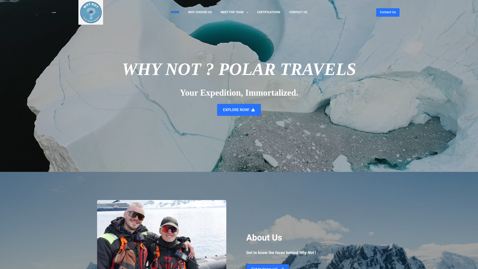 website screenshot of https://whynotpolar.com/