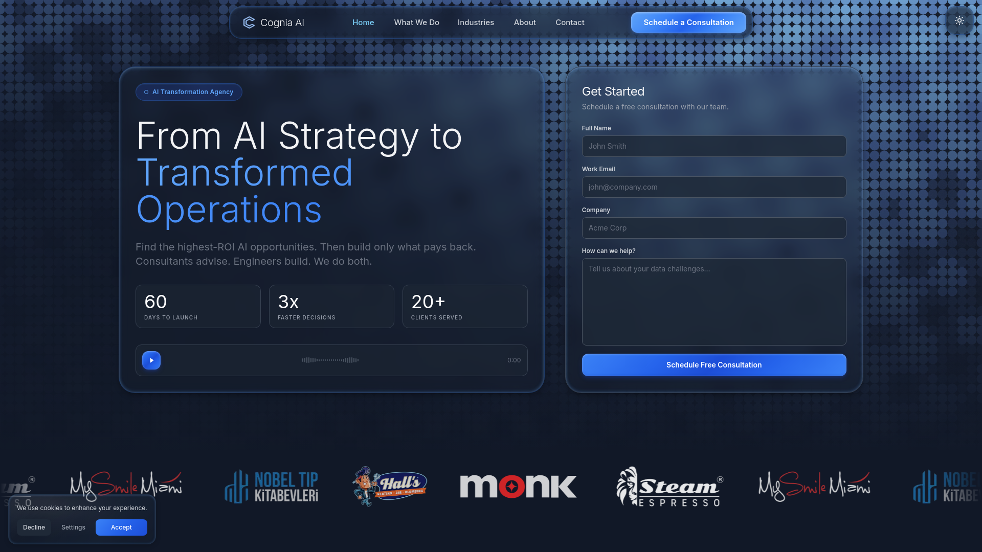 website screenshot of https://cogniaaibot.space/