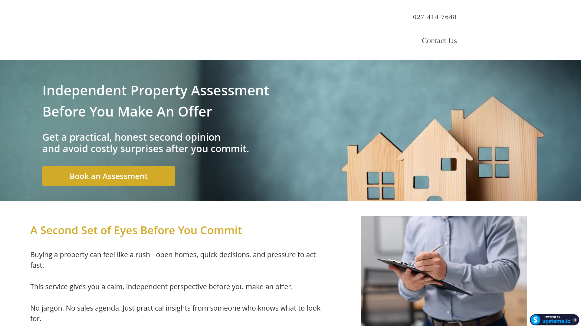 website screenshot of https://kiwihomecheck.co.nz/