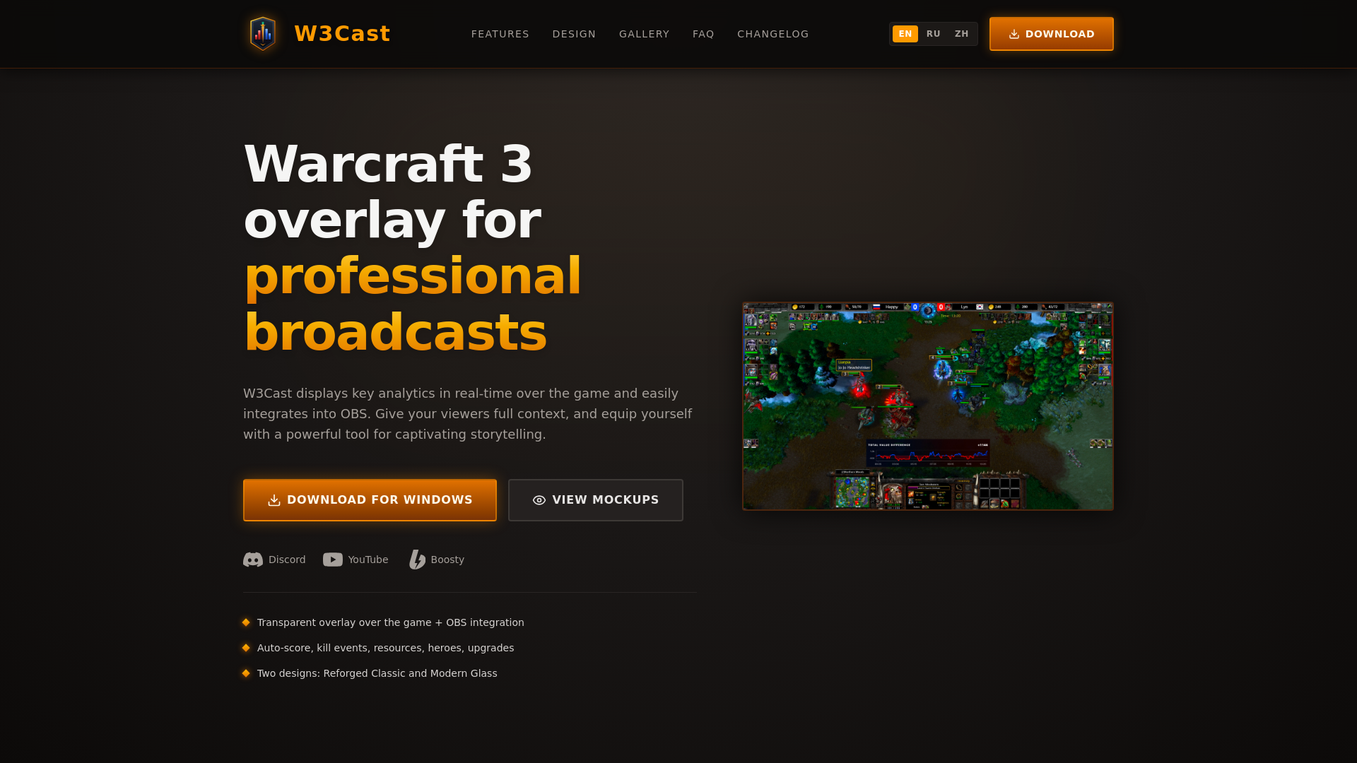 website screenshot of https://w3cast.app