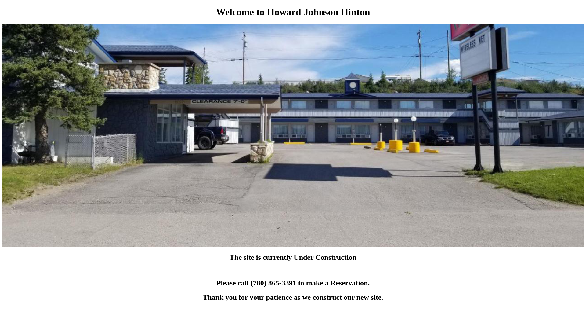 website screenshot of https://howardjohnsonhinton.ca/